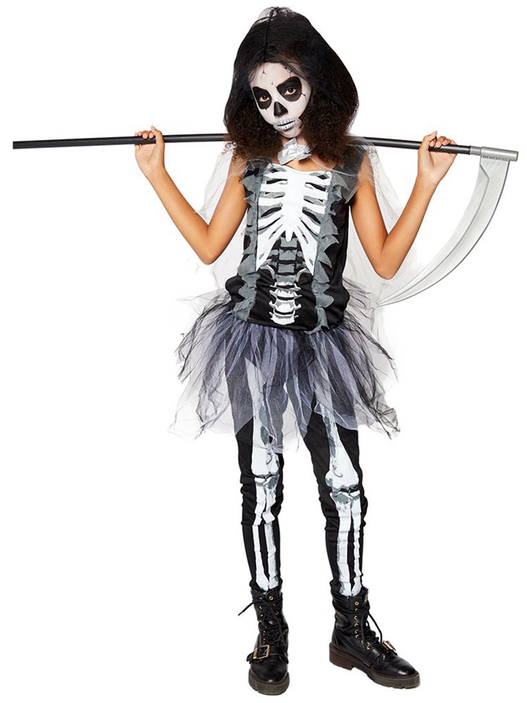 Girls Skeleton Reaper 10-12 ys