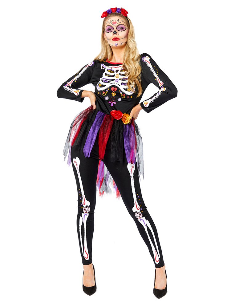 9914956 - Day of the Dead Costume - Size 18-20 - 1 PC