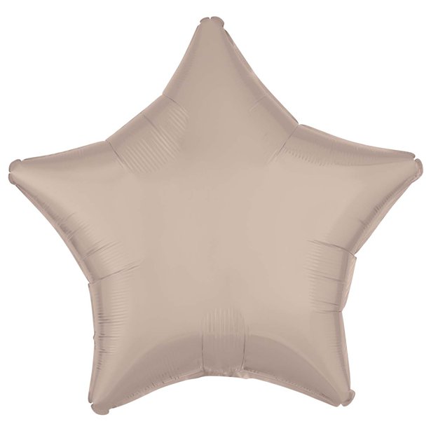 9915472 - Amscan Silk Lustre Latte Star Standard Unpackaged Foil Balloons C16 - 10 PC