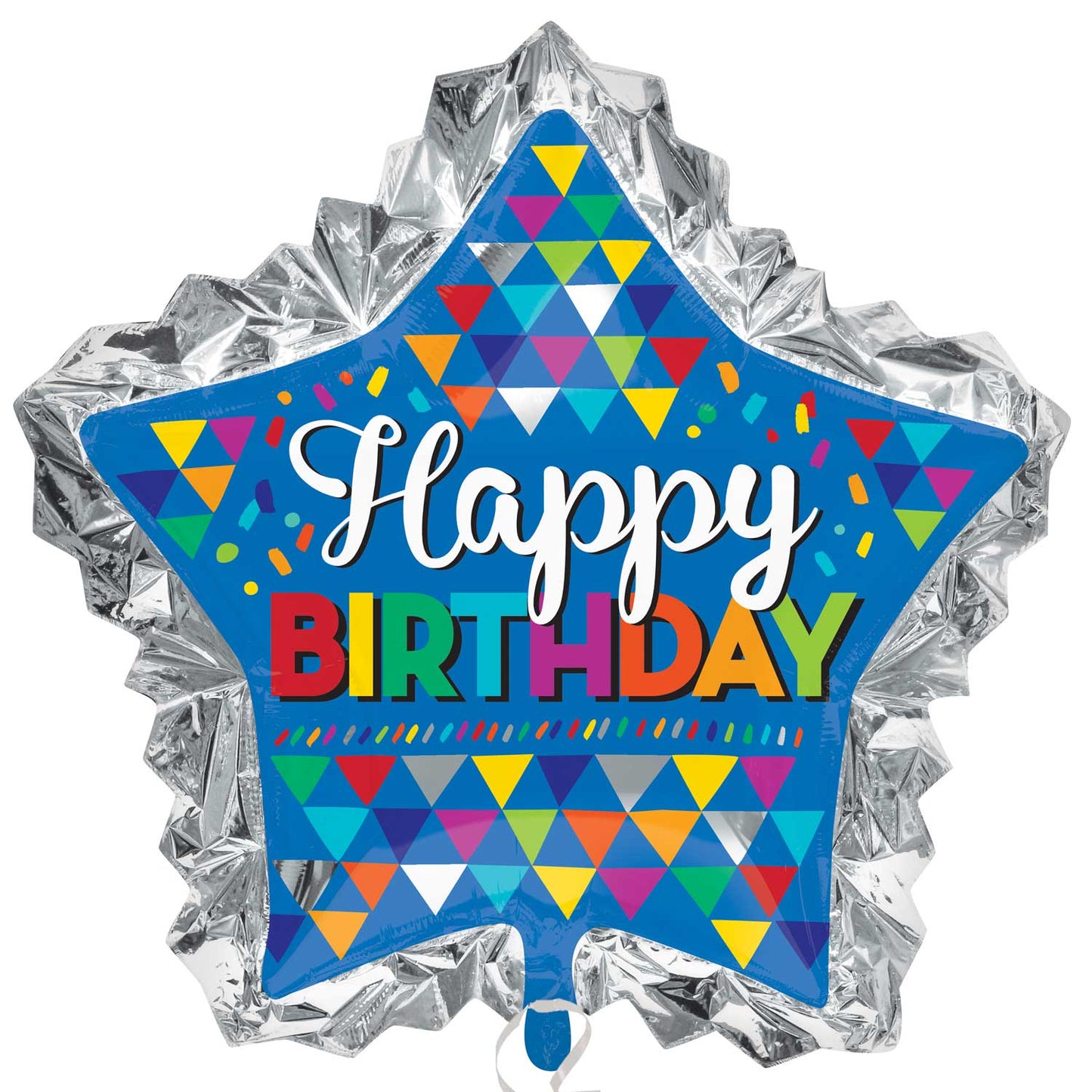 3361001 IP X5 - Primary Sketchy Patterns Happy Birthday Foil SuperShape 34"/86cm x 32"/81cm P35 - 5 PC
