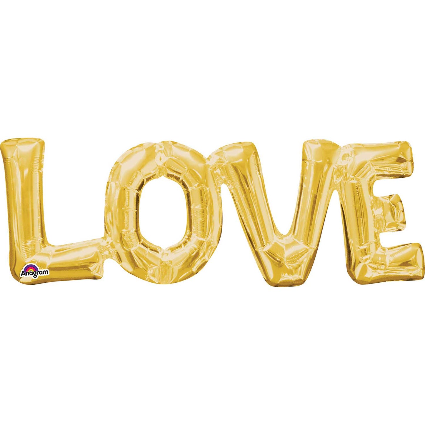 "Love" Phrase Gold SuperShape Foil Balloons 25"/63cm x 9"/22cm S55 - 5 PC