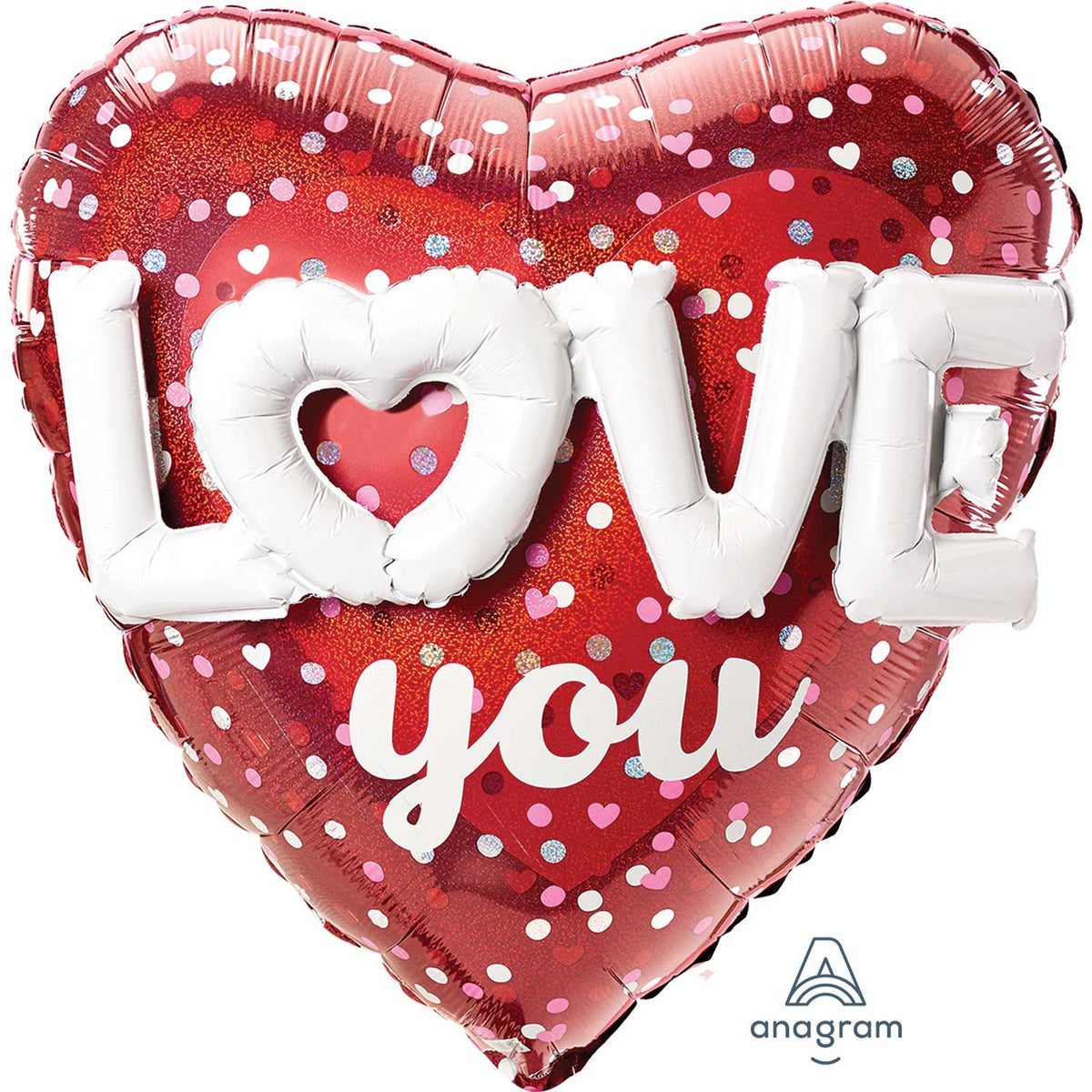 3419001 IP X5 - Love Hearts & Holo Dots Foil Multi Balloons P70 - 5 PC