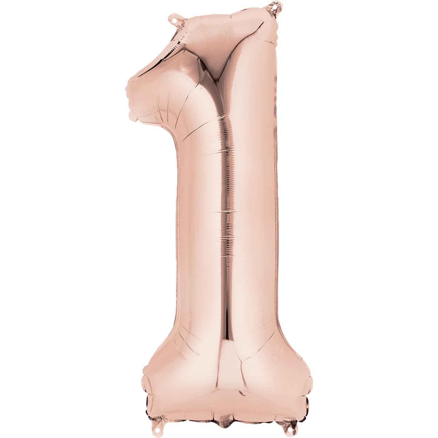 Number 1 Rose Gold SuperShape Foil Balloons 13"/33cm w x 34"/86cm h P50 - 5 PC