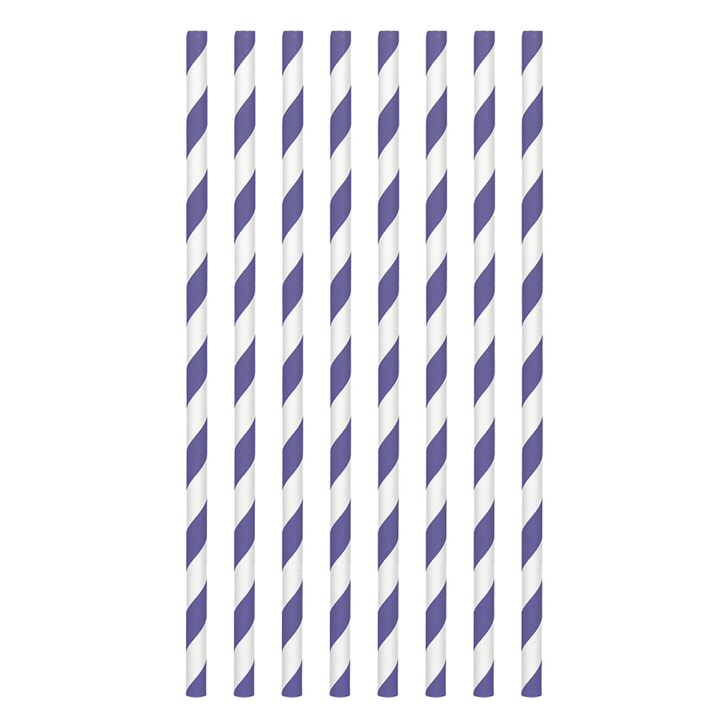 400074 - New Purple Paper Straws 19cm - 12 PKG/24