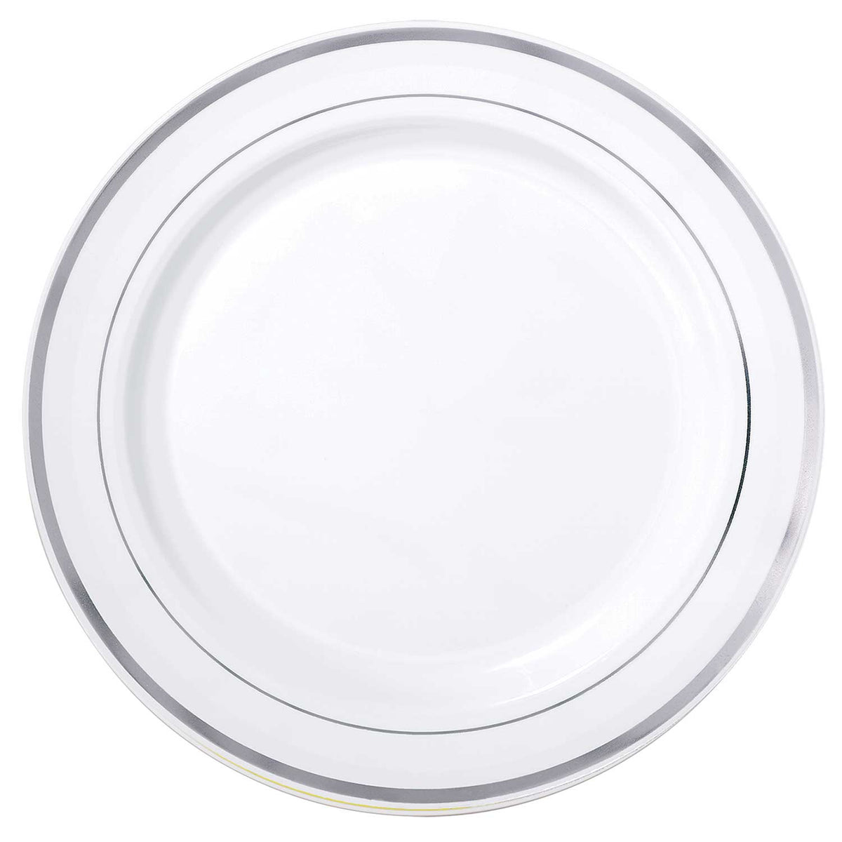438454 IP X6 - Silver Trim Premium Plastic Plates 30cm - 6 PKG/10