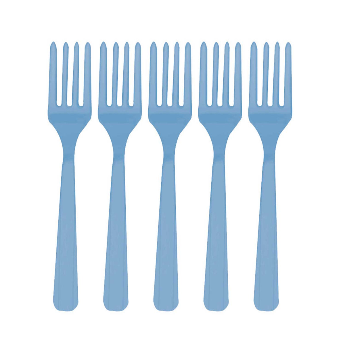 552290-54 Caribbean Blue Plastic Forks - 12 PKG/10