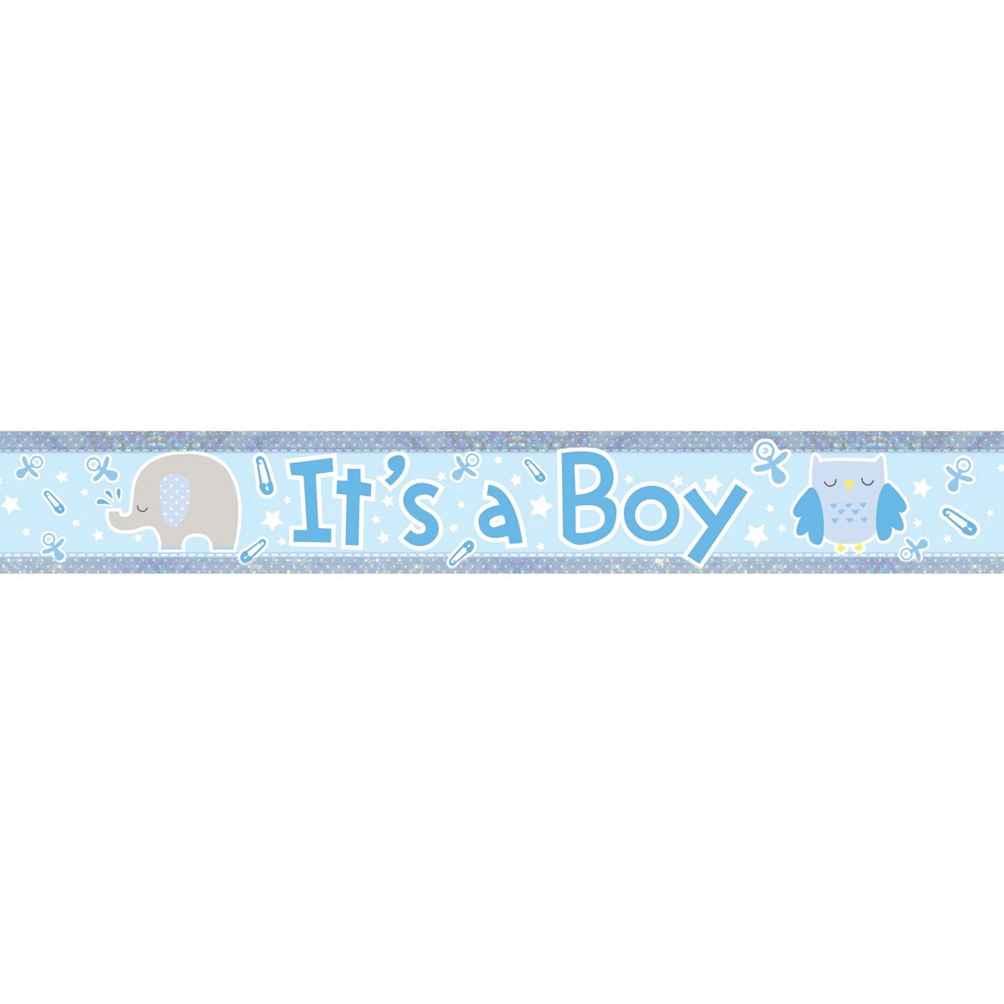 9900037 IP X12 - It's a Boy Holographic Foil Banners 2.7m - 12 PC