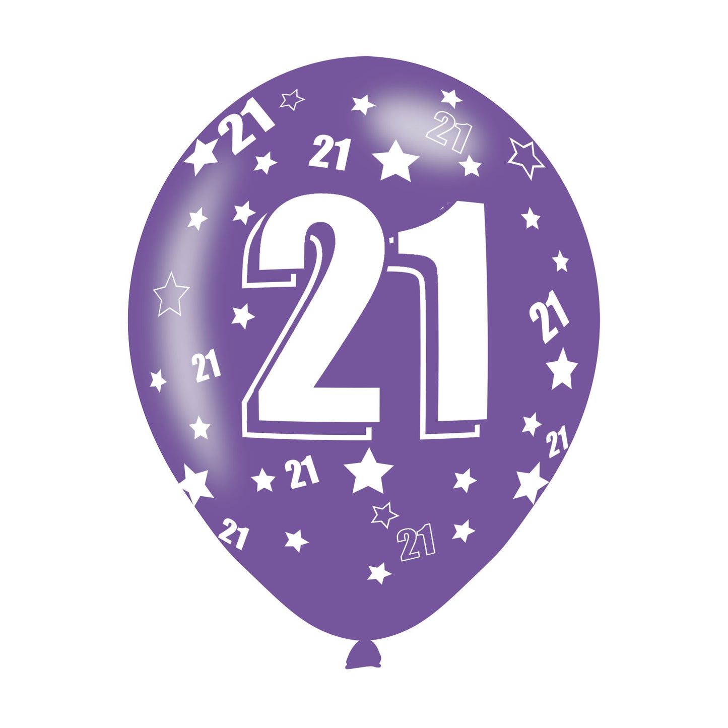 9900673 IP X10 - Age 21 Assorted Colours Latex Balloons 11"/27.5cm - 10 PKG/6