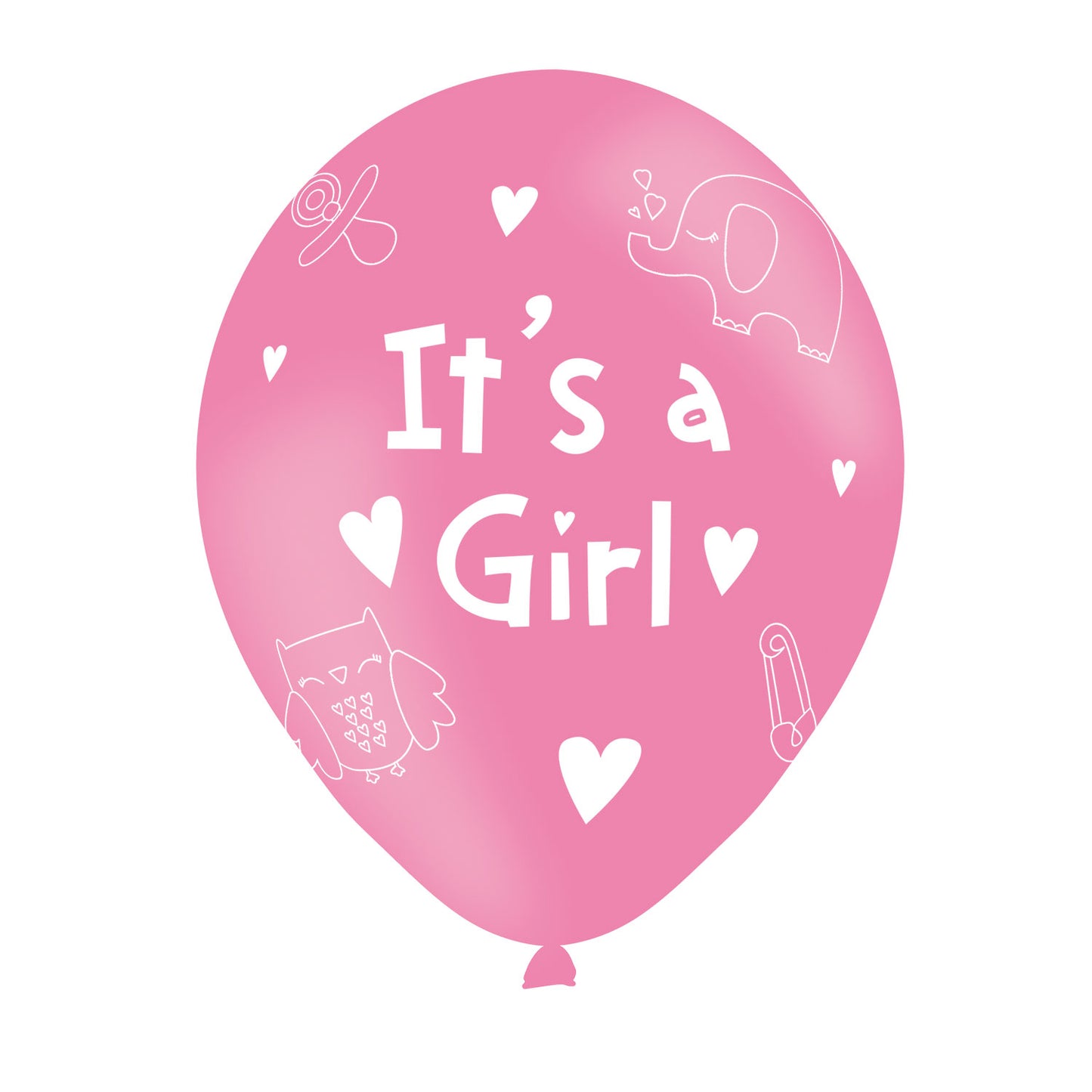 9900700 IP X10 - It's A Girl Pink Latex Balloons 11"/27.5cm - 10 PKG/6