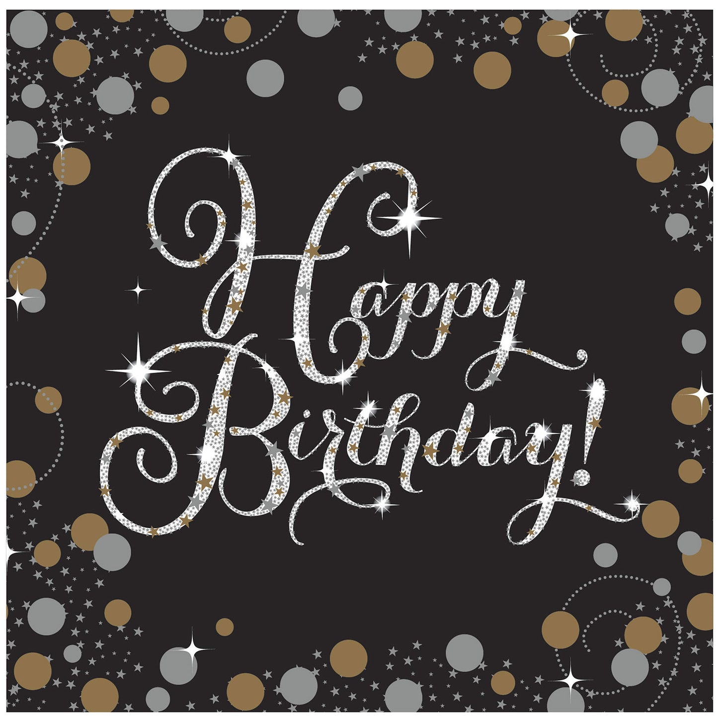 9901176 IP X12 - Gold Sparkling Celebration Luncheon Napkins 33cm - 12 PKG/16
