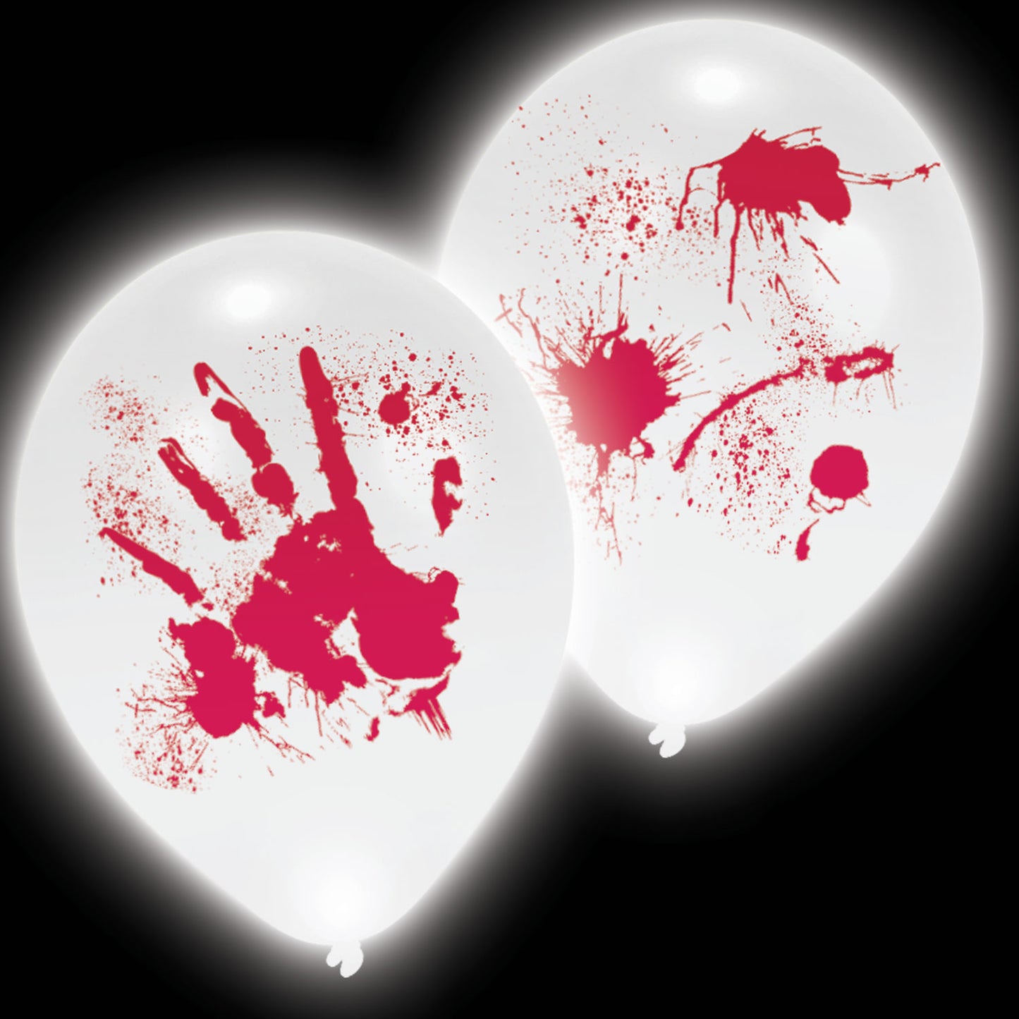 9901843 IP X12 - Bloody Hands LED Latex Balloons 11"/27.5cm - 12 PKG/4