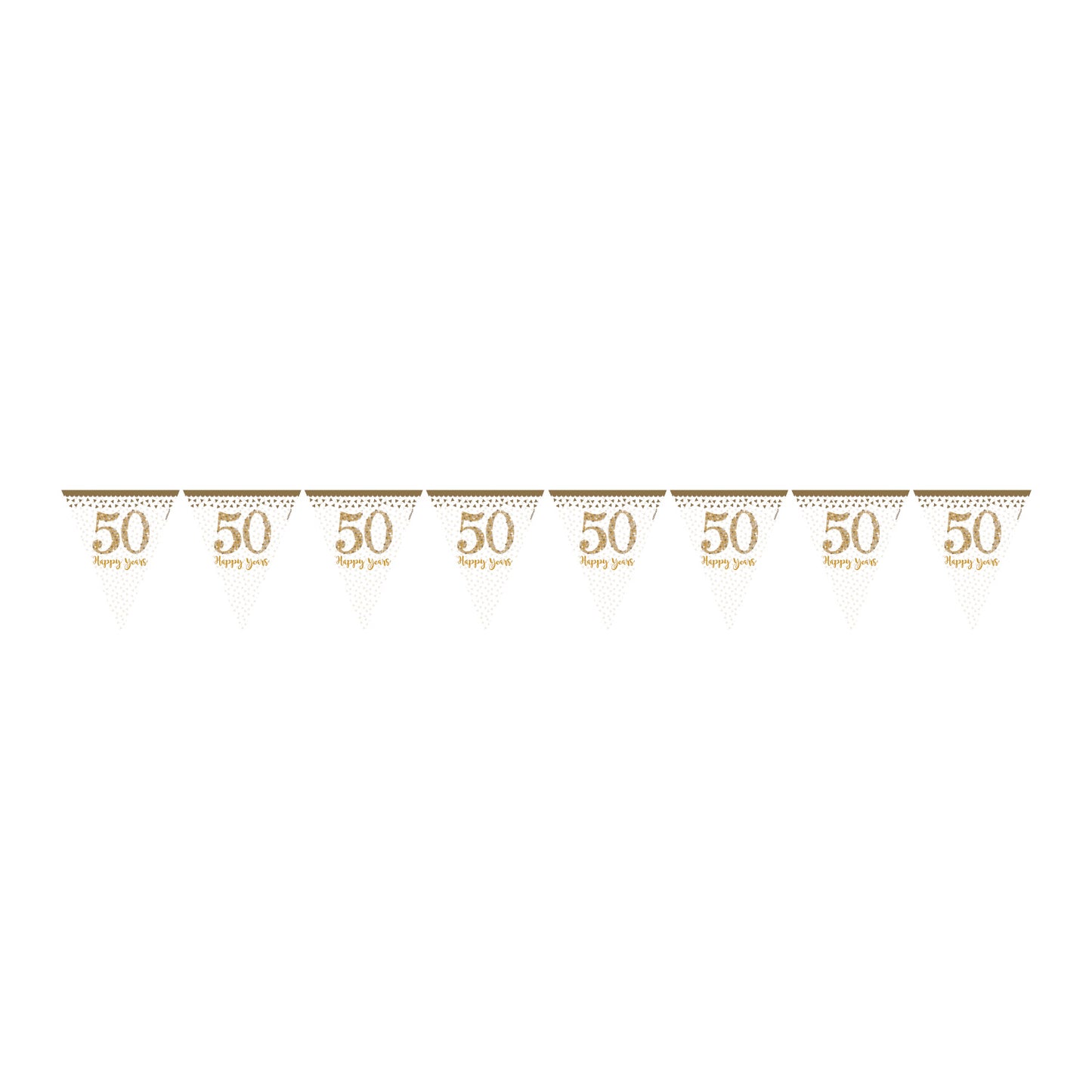 9902217 IP X6 - Sparkling Golden Anniversary Prismatic Pennant Bunting 4m - 6 PC