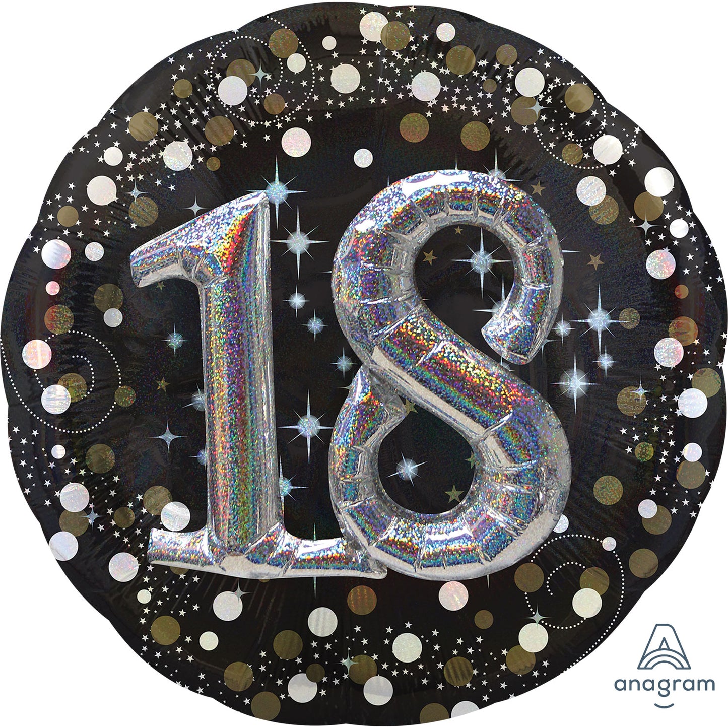 3451101 IP X5 - Gold Sparkling Celebration 18th Multi Foil Balloons 36"/91cm P75 - 5 PC