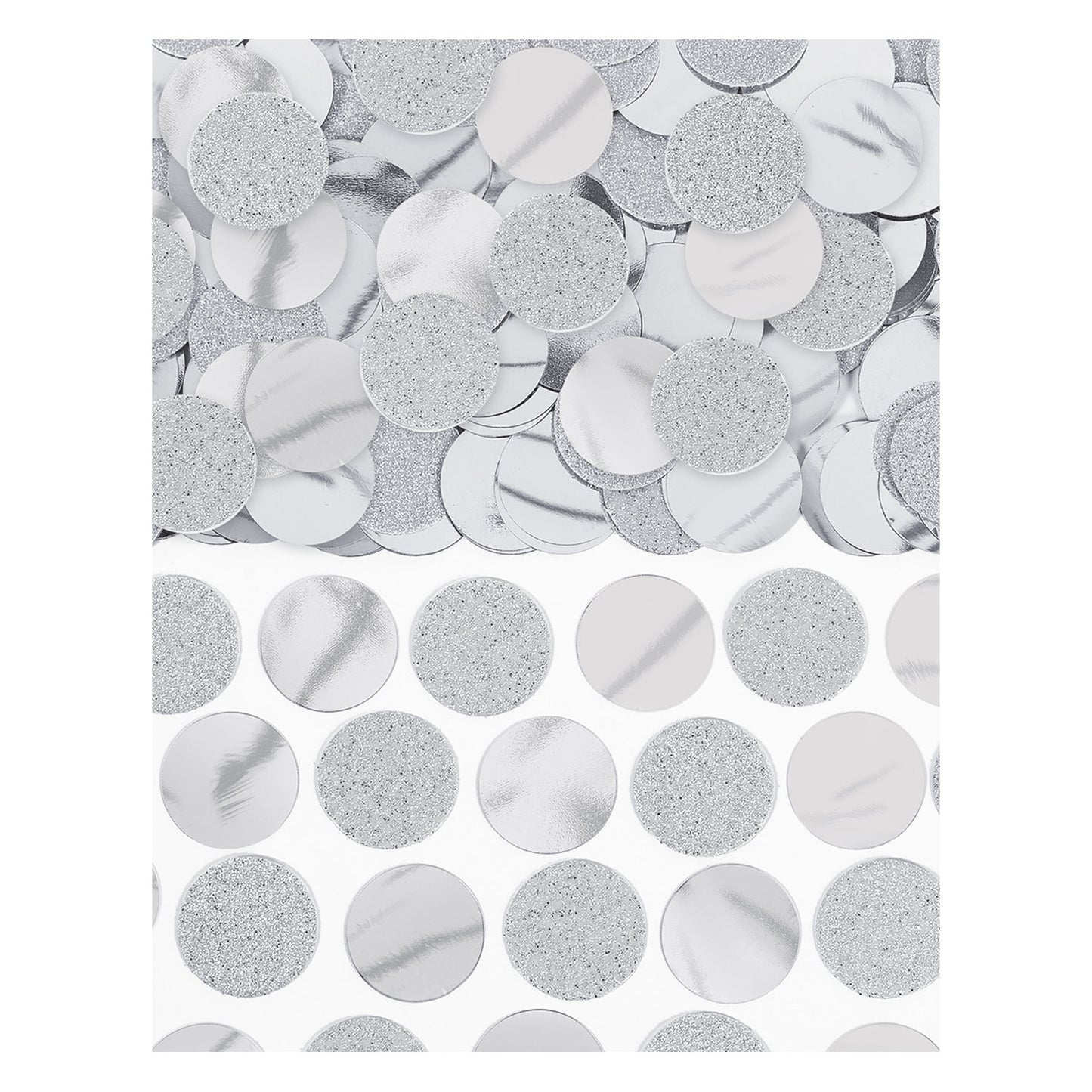 360220 -18 IP x12 - Silver Foil Circle Confetti 63g 1.9cm - 12 PC