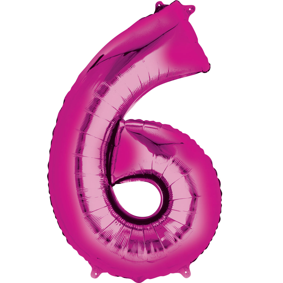 3824211 IP X5 - Number 6 Pink Minishape Foil Balloons 16"/"40cm A04 - 5 PC