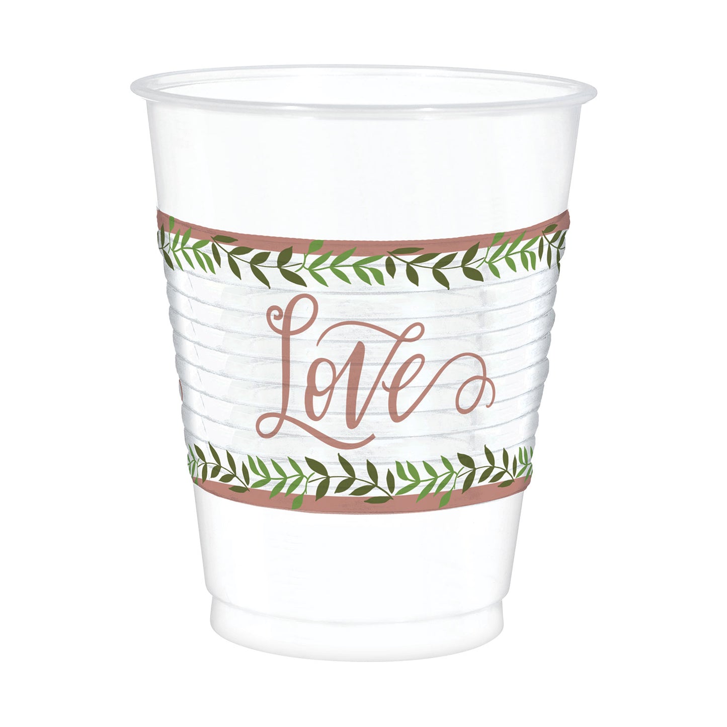 420156 IP X6 - Love & Leaves Plastic Cups 473ml - 6 PKG/25