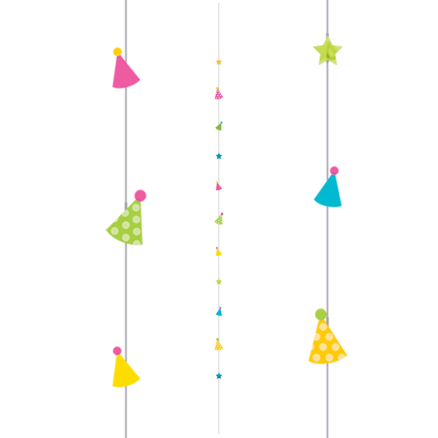 110453 IP X6 - Party Hat Balloon Fun Strings 1.82m - 6 PC
