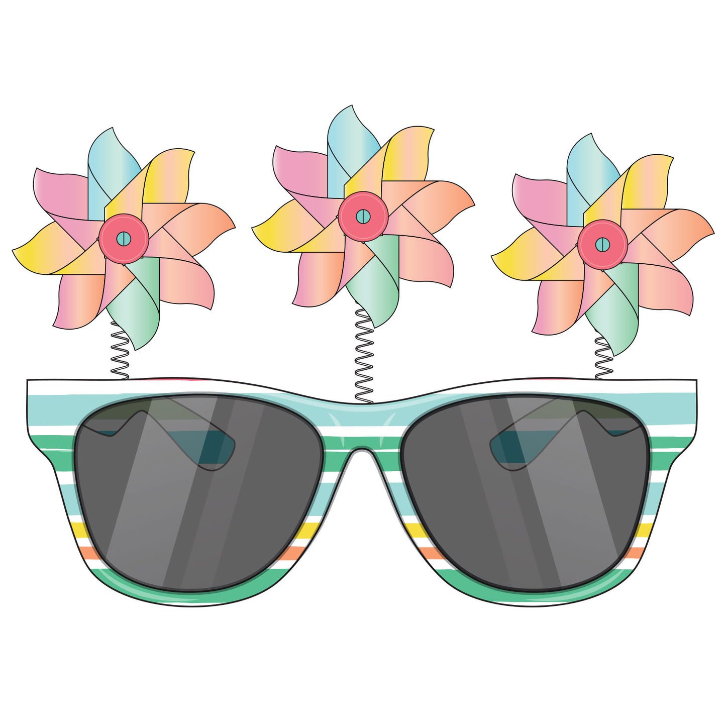 2500007 IP X4 - Summer Pinwheel Glasses - 4 PC