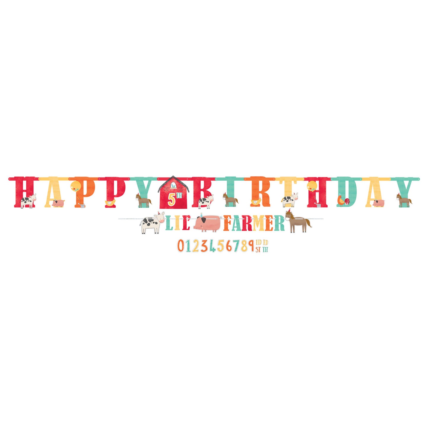 122172 IP X6 - Barnyard Birthday Jumbo Add-an-Age Letter Banner Kits - 6 PKG/2