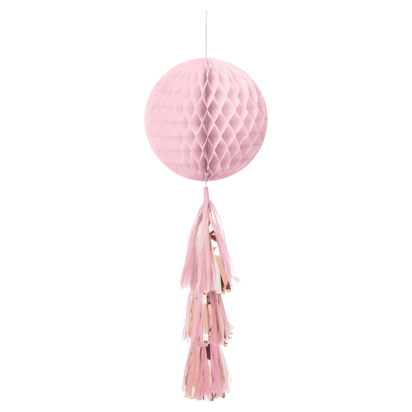 290109 IP X12 - Rose Gold Blush Hanging Honeycomb Decorations 71cm - 12 PC