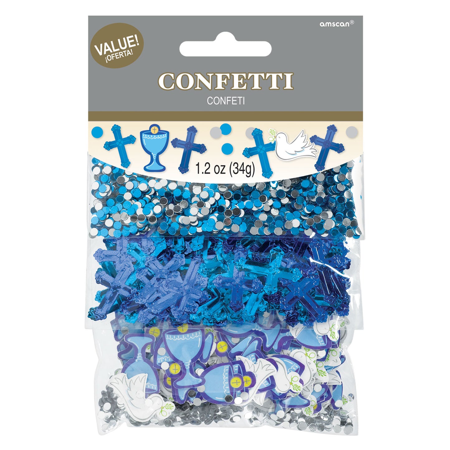 360322 IP X6 - 1st Communion Blue Confetti 34g - 6 PC