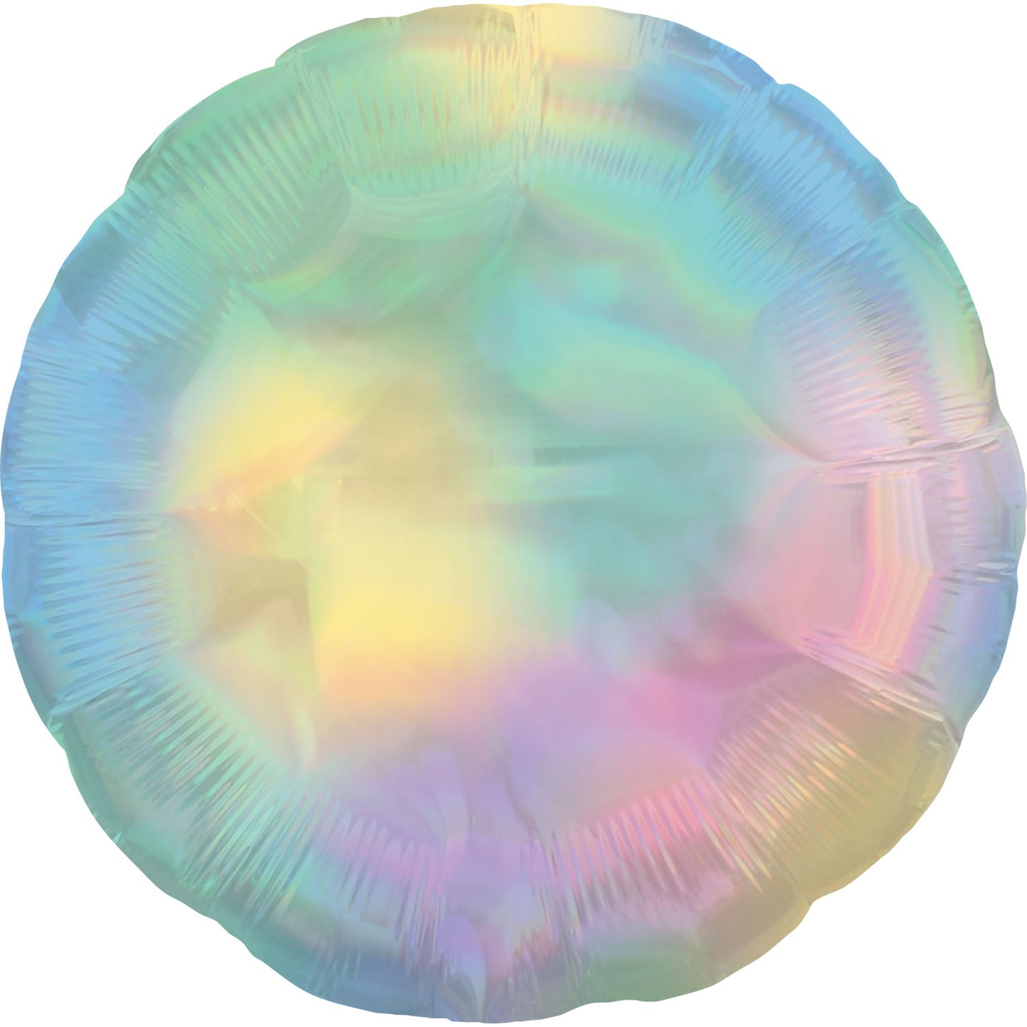 3945101 IP X5 - Pastel Rainbow Iridescent Circle Standard HX Packaged Foil Balloons S40 - 5 PC