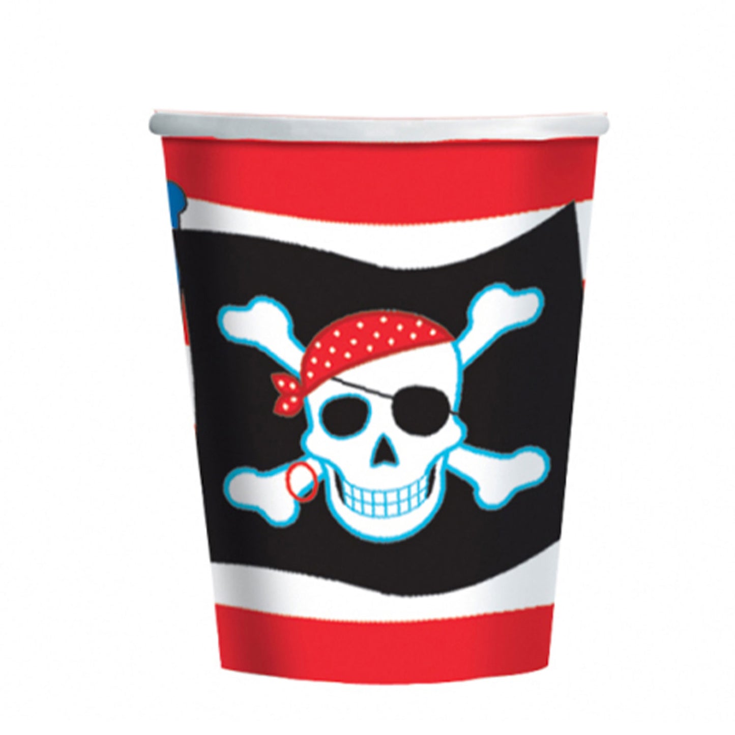 588221 IP X12 - Pirate Party Paper Cups 266ml - 12 PKG/8