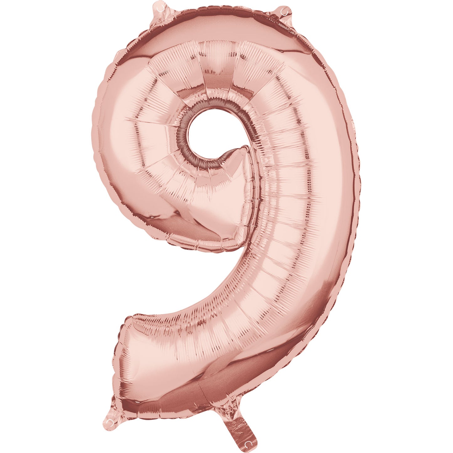Number 9 Rose Gold SuperShape Mid-Size Foil Balloons 17"/43cm w x 26"/66cm h P31 - 5 PC