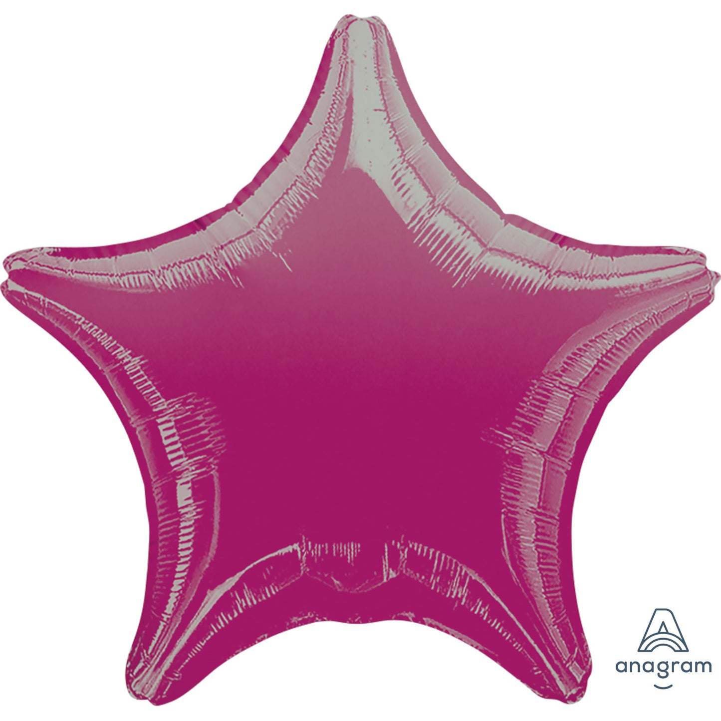 3156602 IP X10 - Metallic Fuchsia Star Standard Unpackaged Foil Balloons S15 - 10 PC