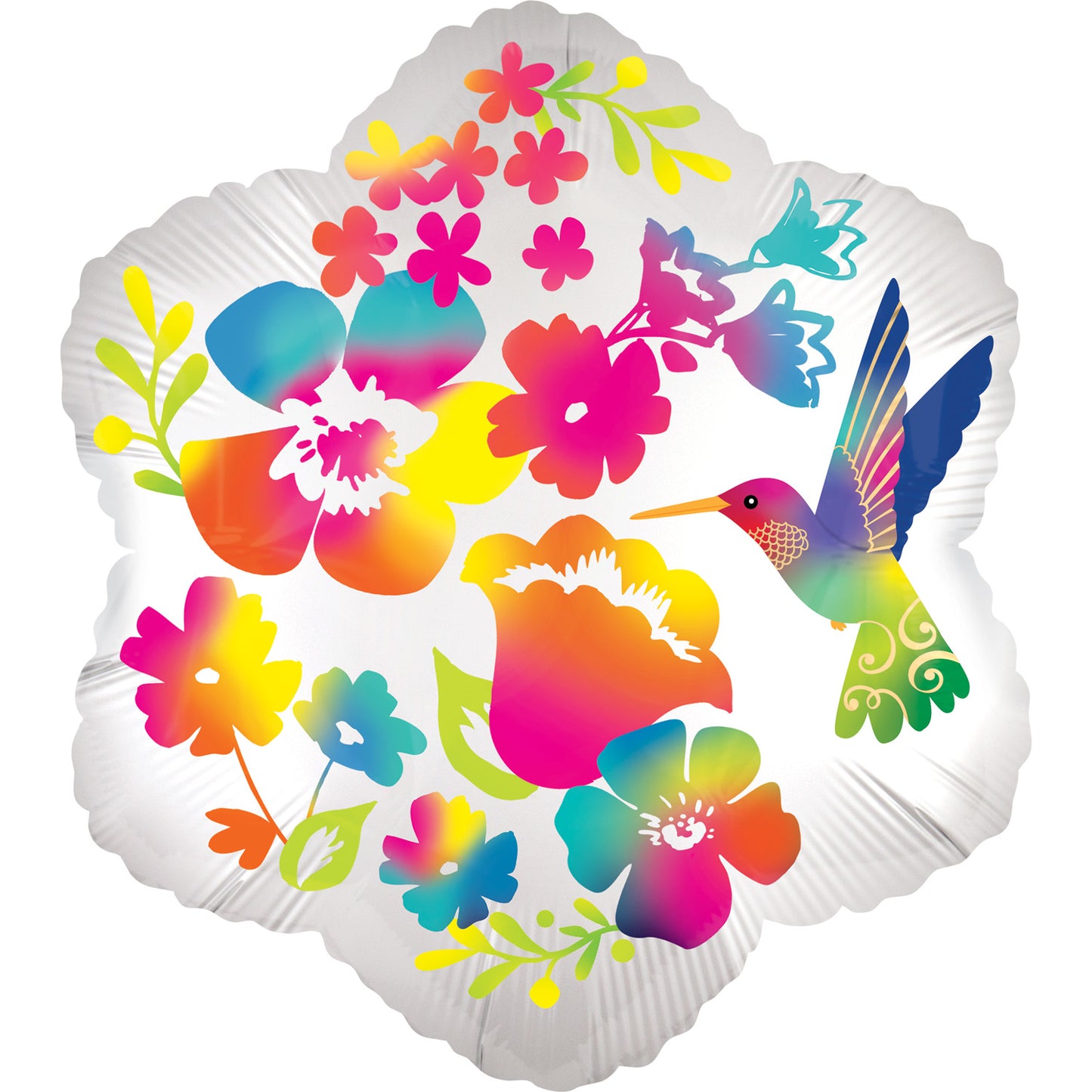 4081501 IP X5 - Watercolour Flowers Satin Junior Shape Foil Balloons S50 - 5 PC