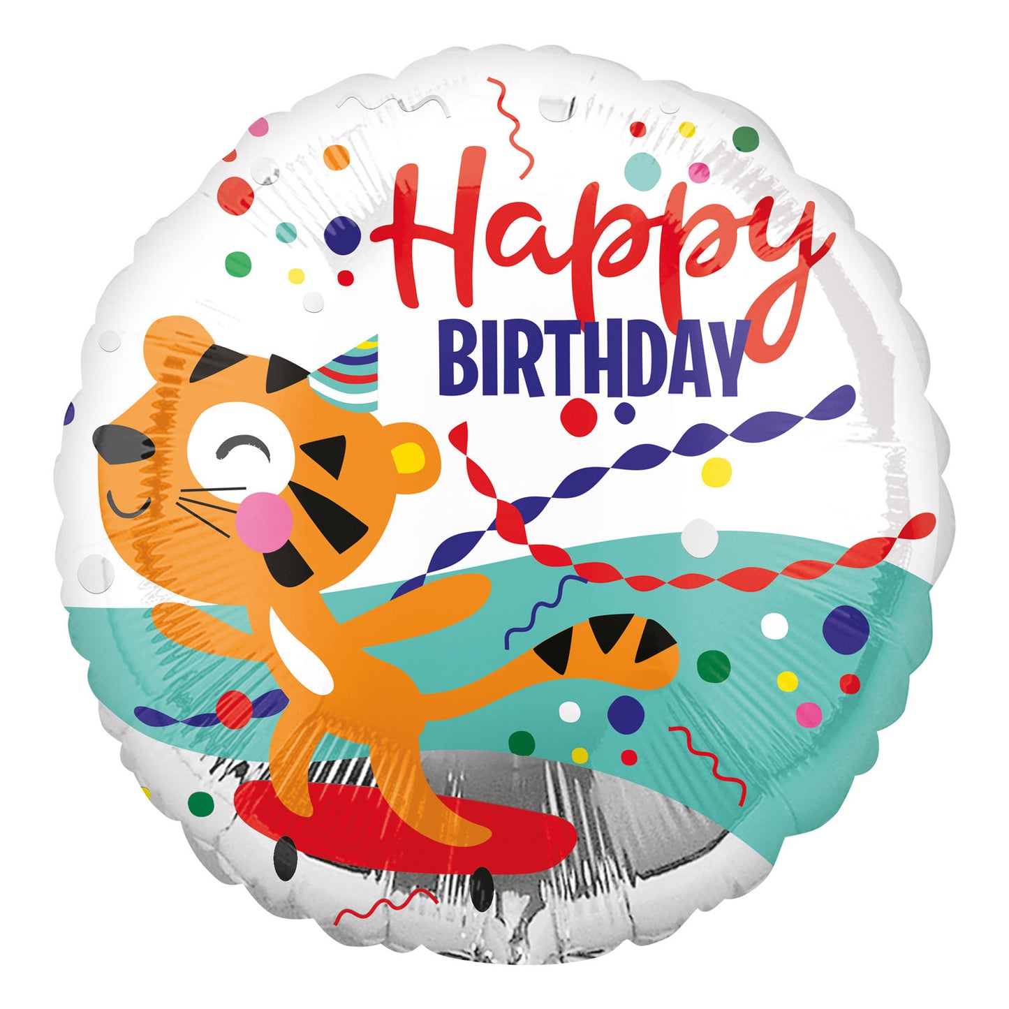 4129401 IP X5 - Happy Birthday Tiger Standard HX Foil Balloons S40 - 5 PC