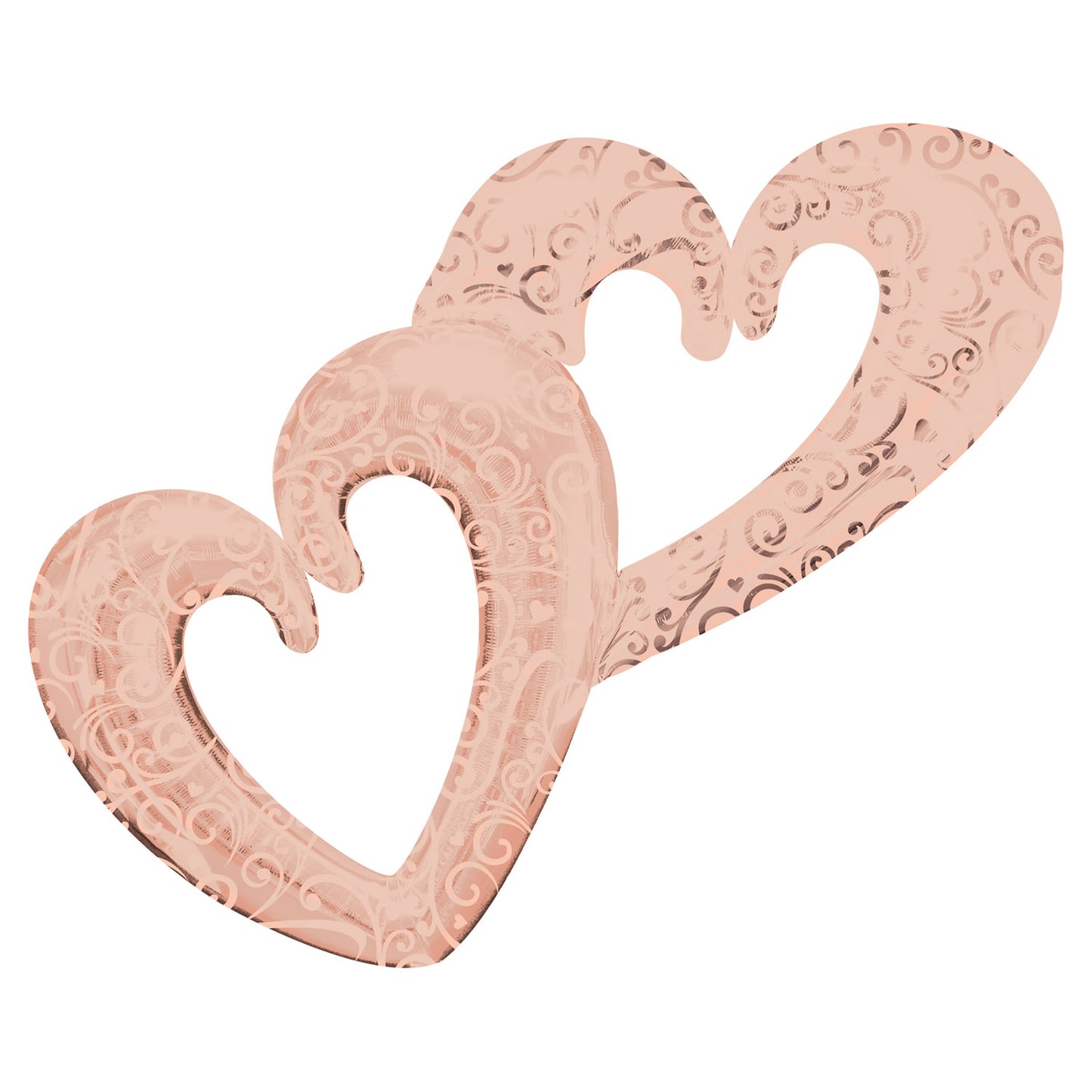 4111801 IP X5 - Interlocking Hearts Rose Gold Multi Balloons 53"/134cm w x 36"/91cm h P70 - 5 PC