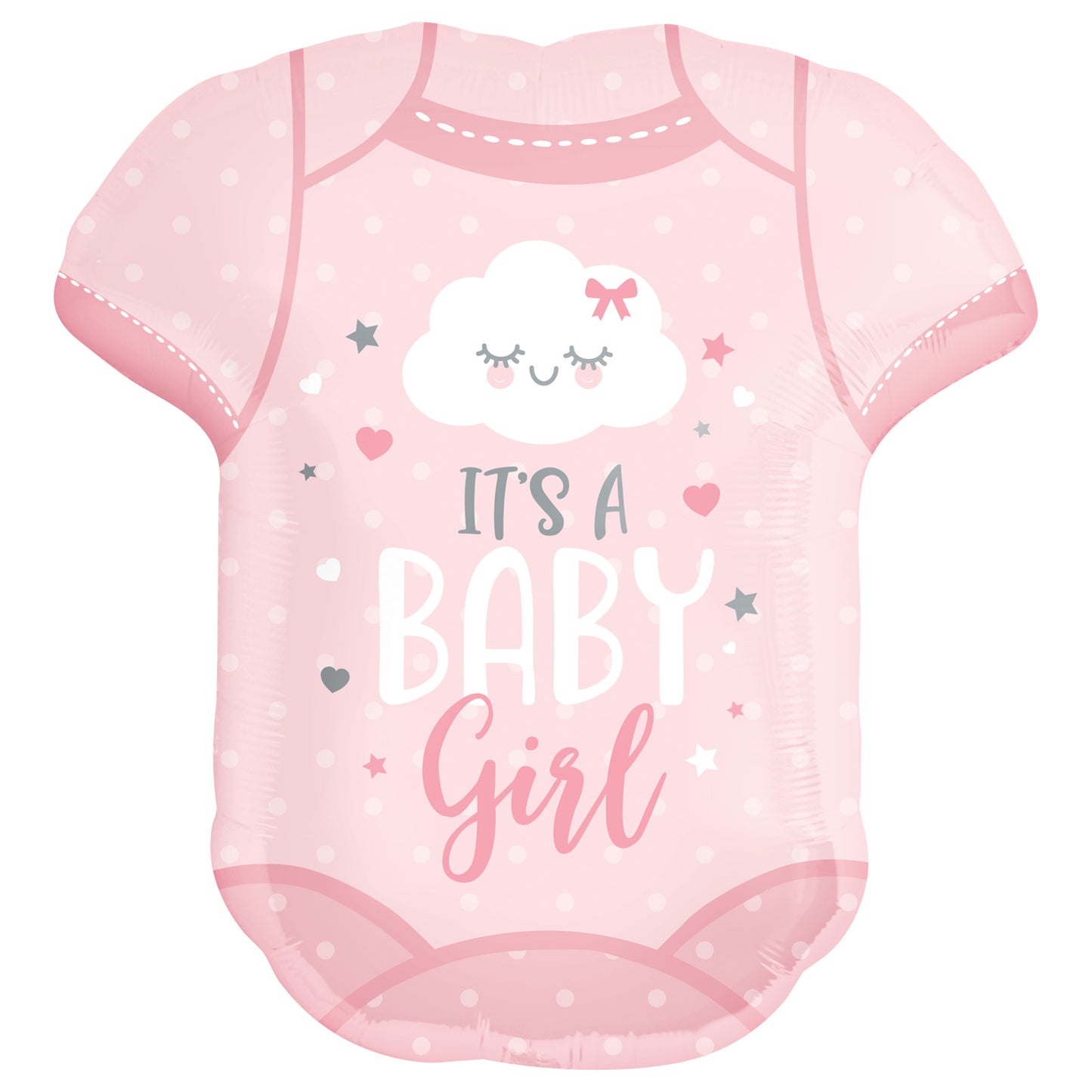 4191301 IP X5 - Baby Girl Onesie SuperShape Foil Balloons 22"/55cm w x 24"/60cm h P35 - 5 PC