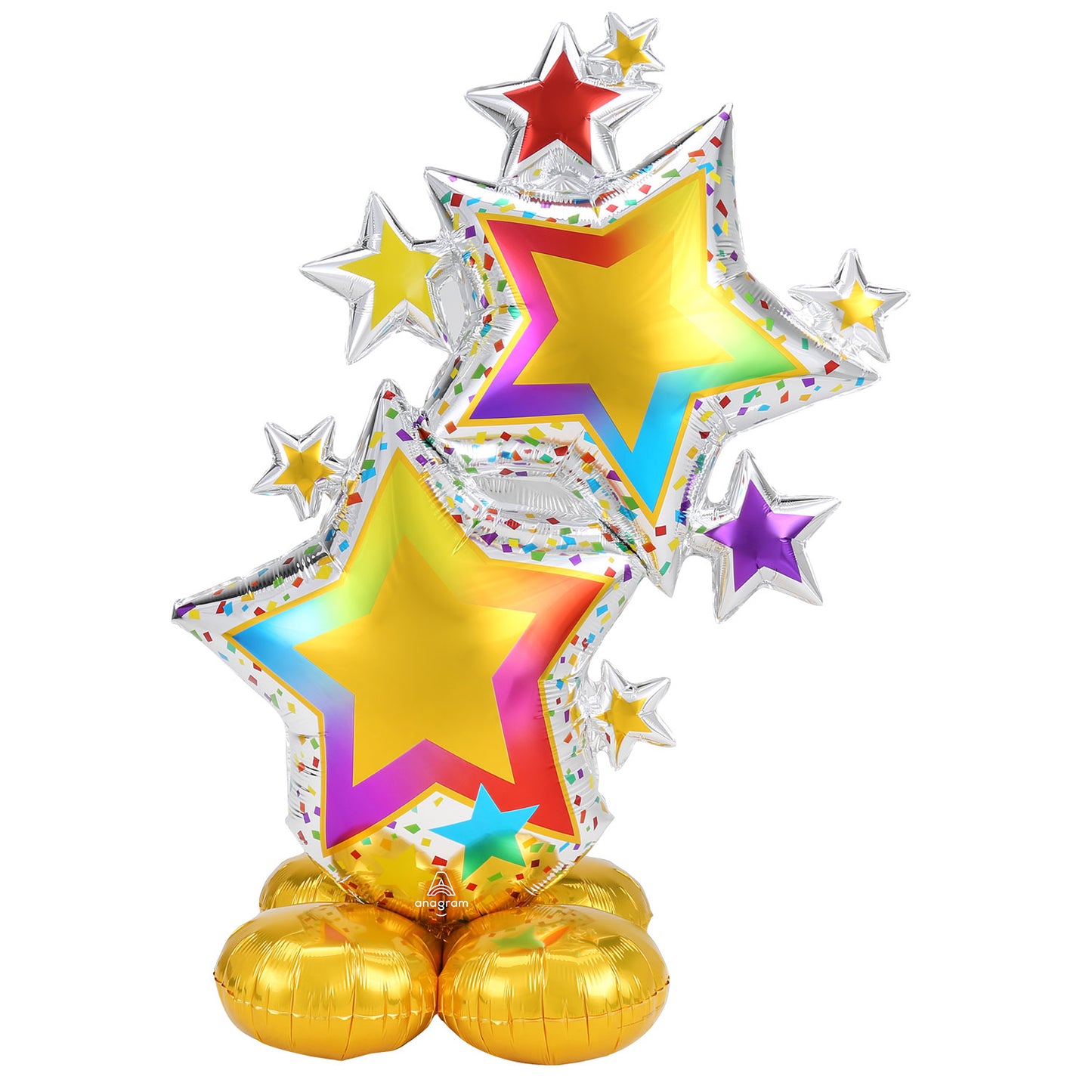 4246411 IP X3 - Colourful Star Cluster AirLoonz Large Foil Balloons 34"/86cm x 59"/149cm P70 - 3 PC