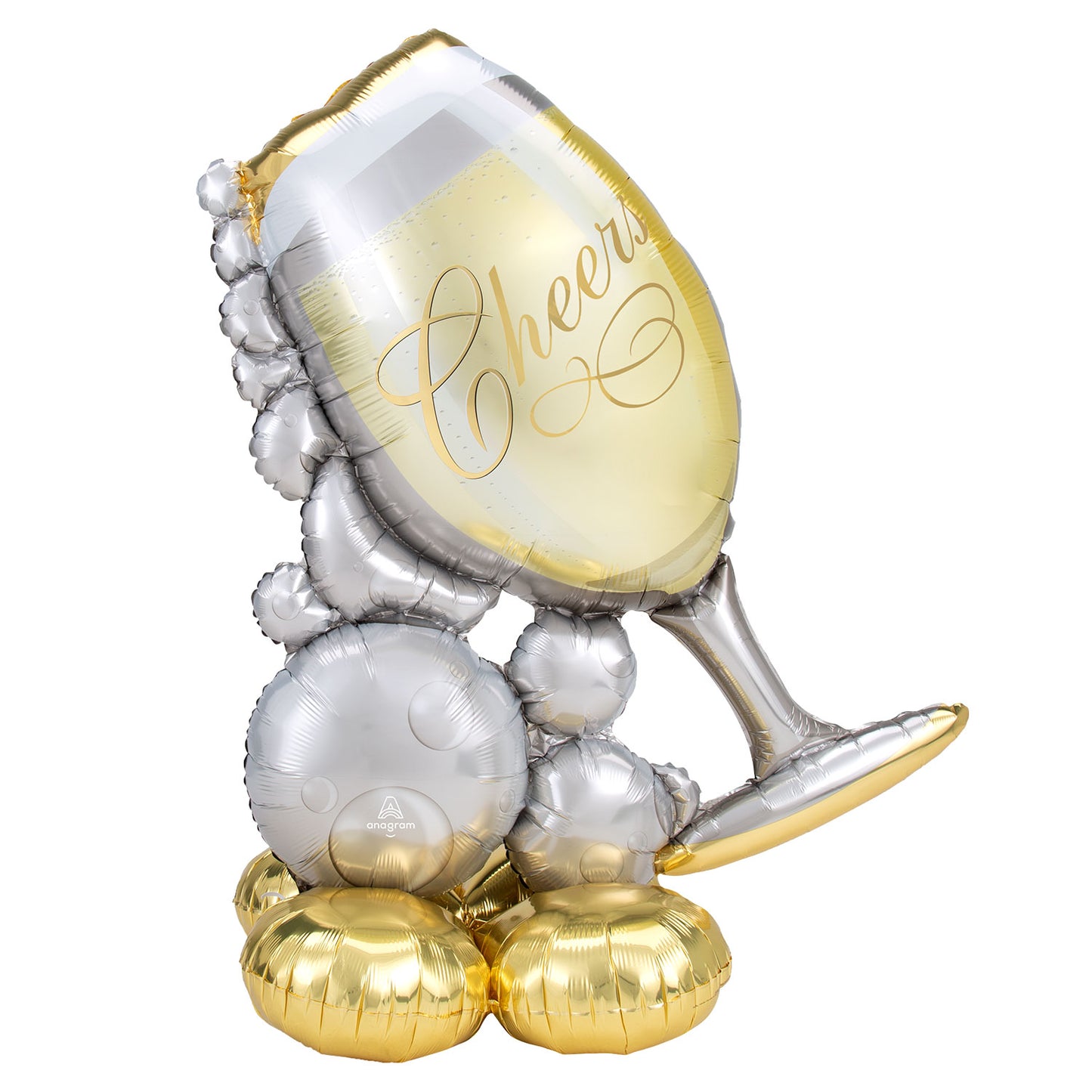 4246811 IP X3 - Bubbly Wine Glass AirLoonz Large Foil Balloons 41"/104cm x 51"/129cm P70 - 3 PC