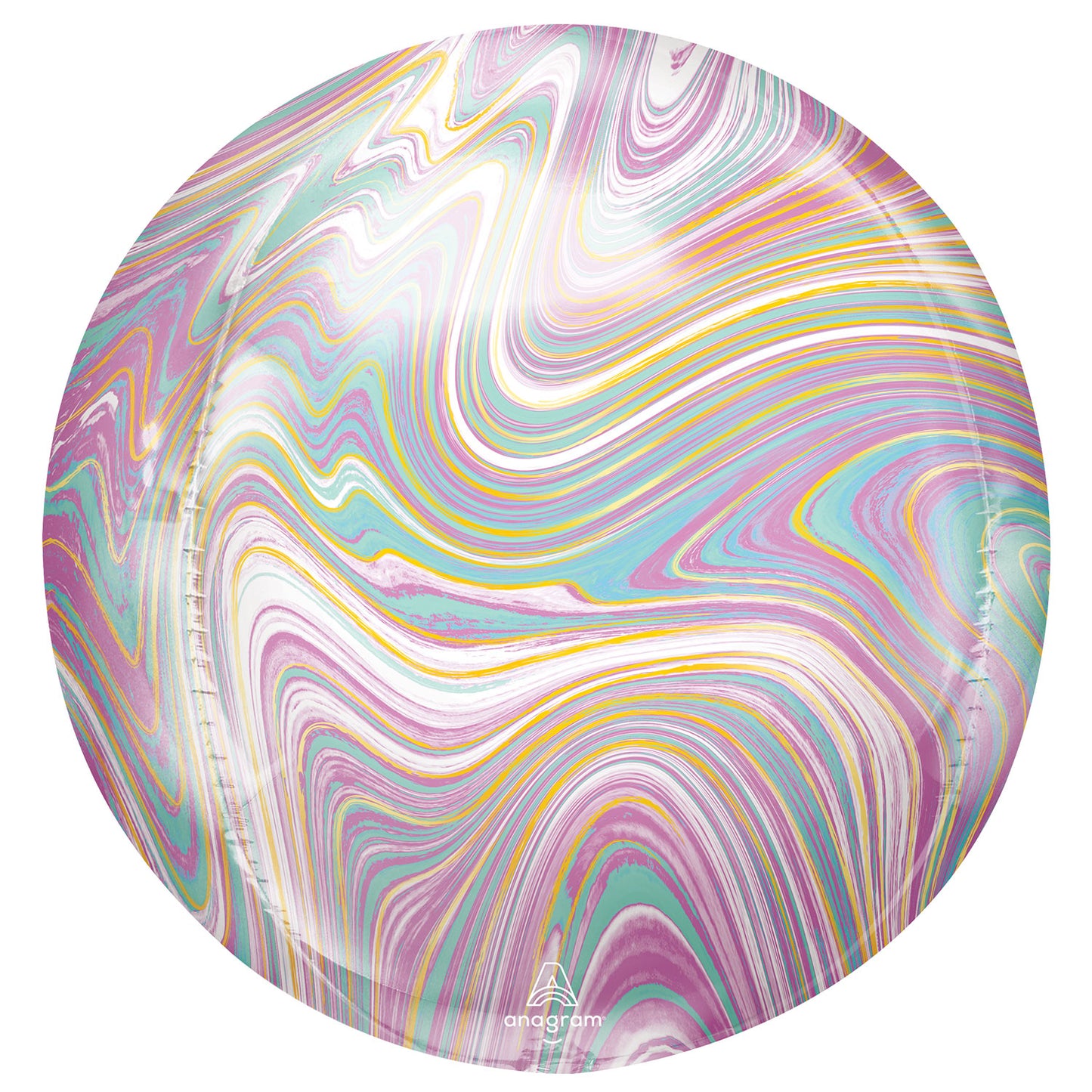 4241701 IP X5 - Pastel Marblez Orbz XLTM Foil Balloons 15"/38cm w x 16"/40cm h G20 - 5 PC
