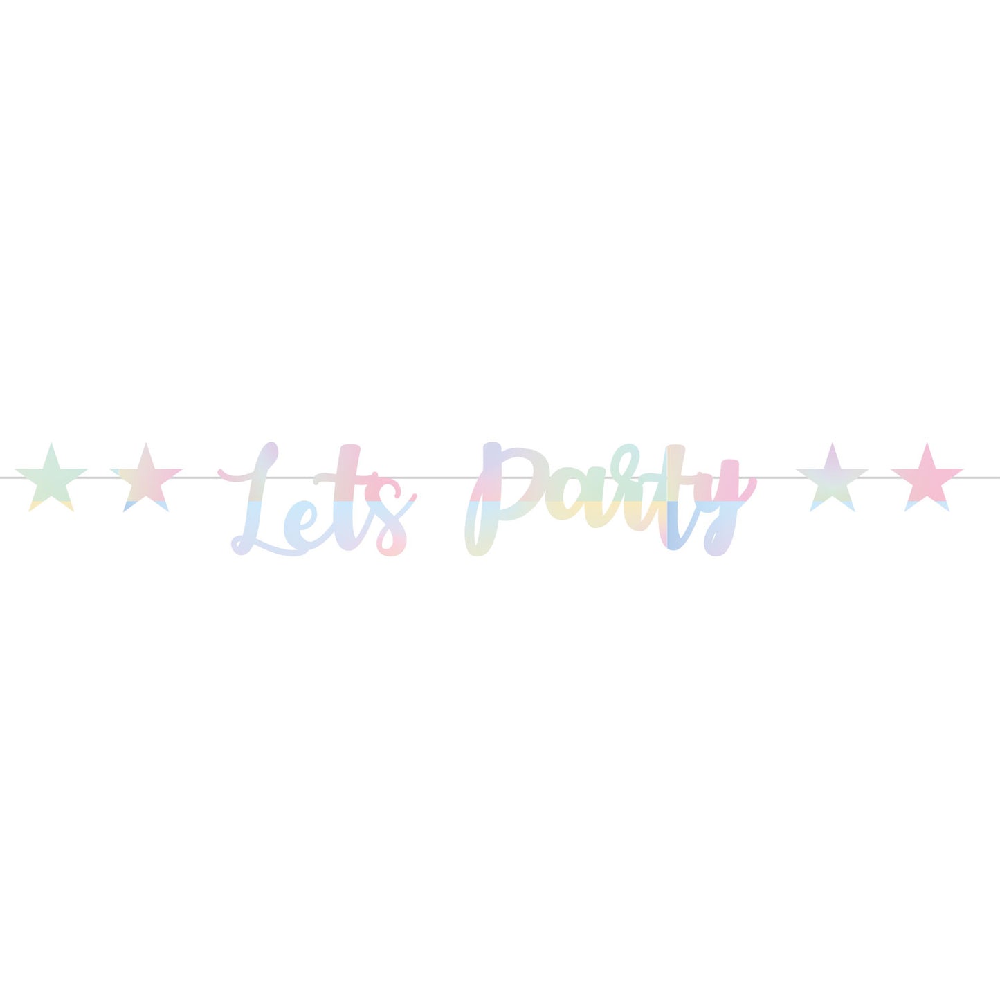9911625 IP X6 - Iridescent Let's Party Banners 1.8m - 6 PC