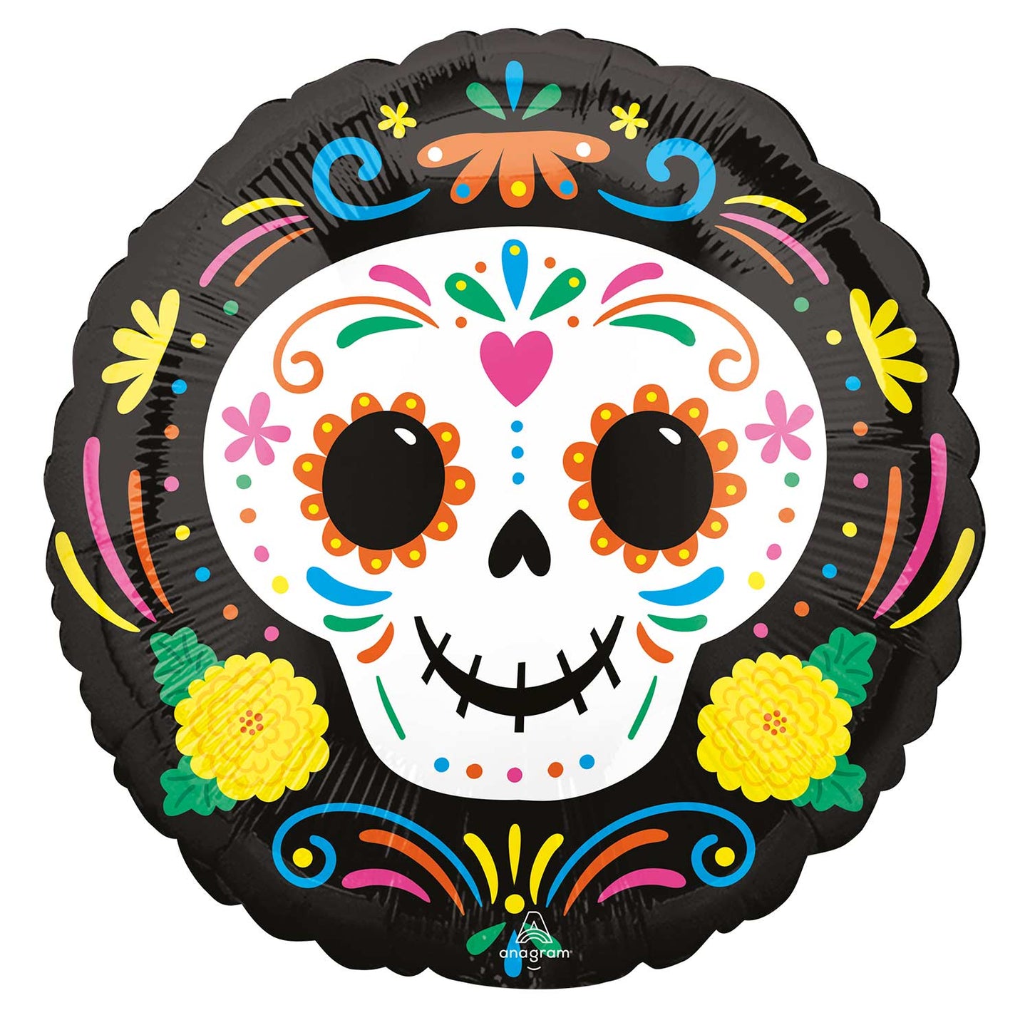 4316601 IP X5 - Day of the Dead Skull Standard HX Foil Balloons S40 - 5 PC