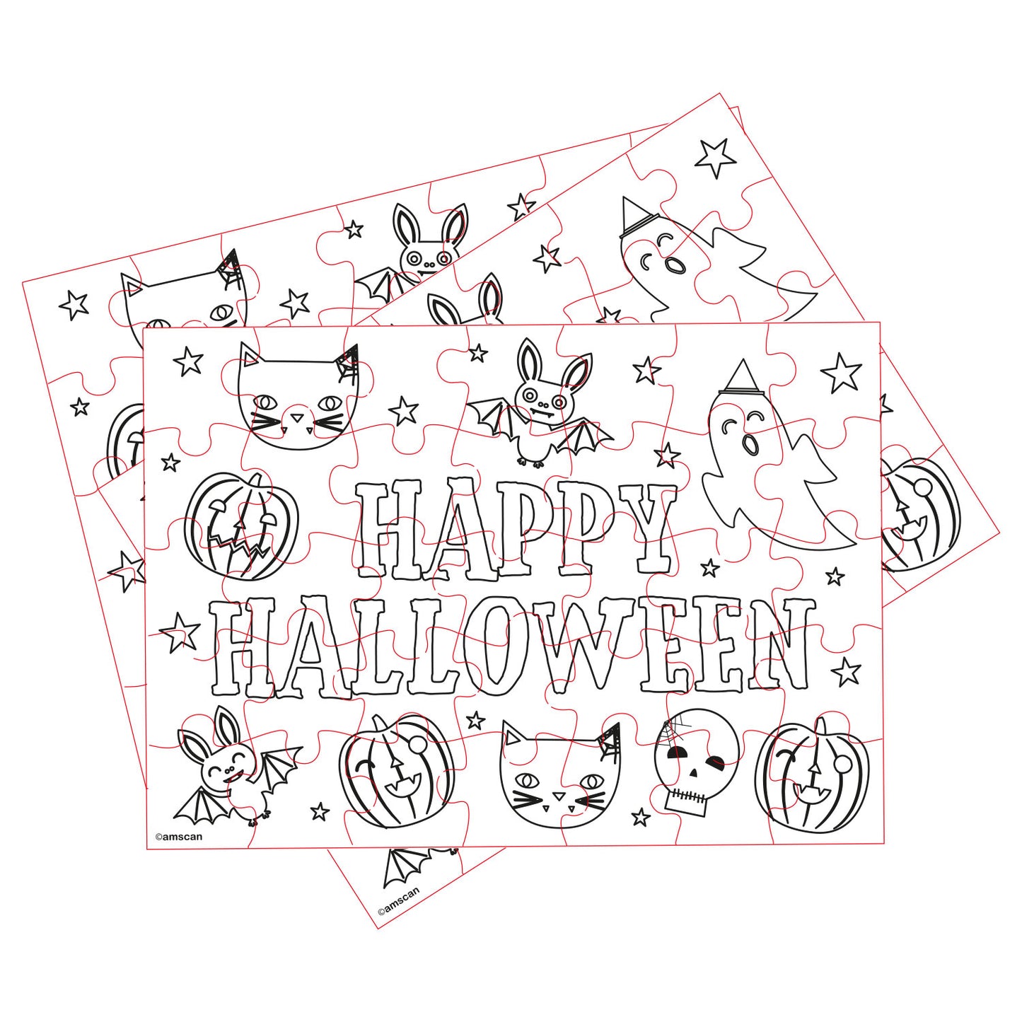 Halloween Colour-in Jigsaws - 12 PKG/8