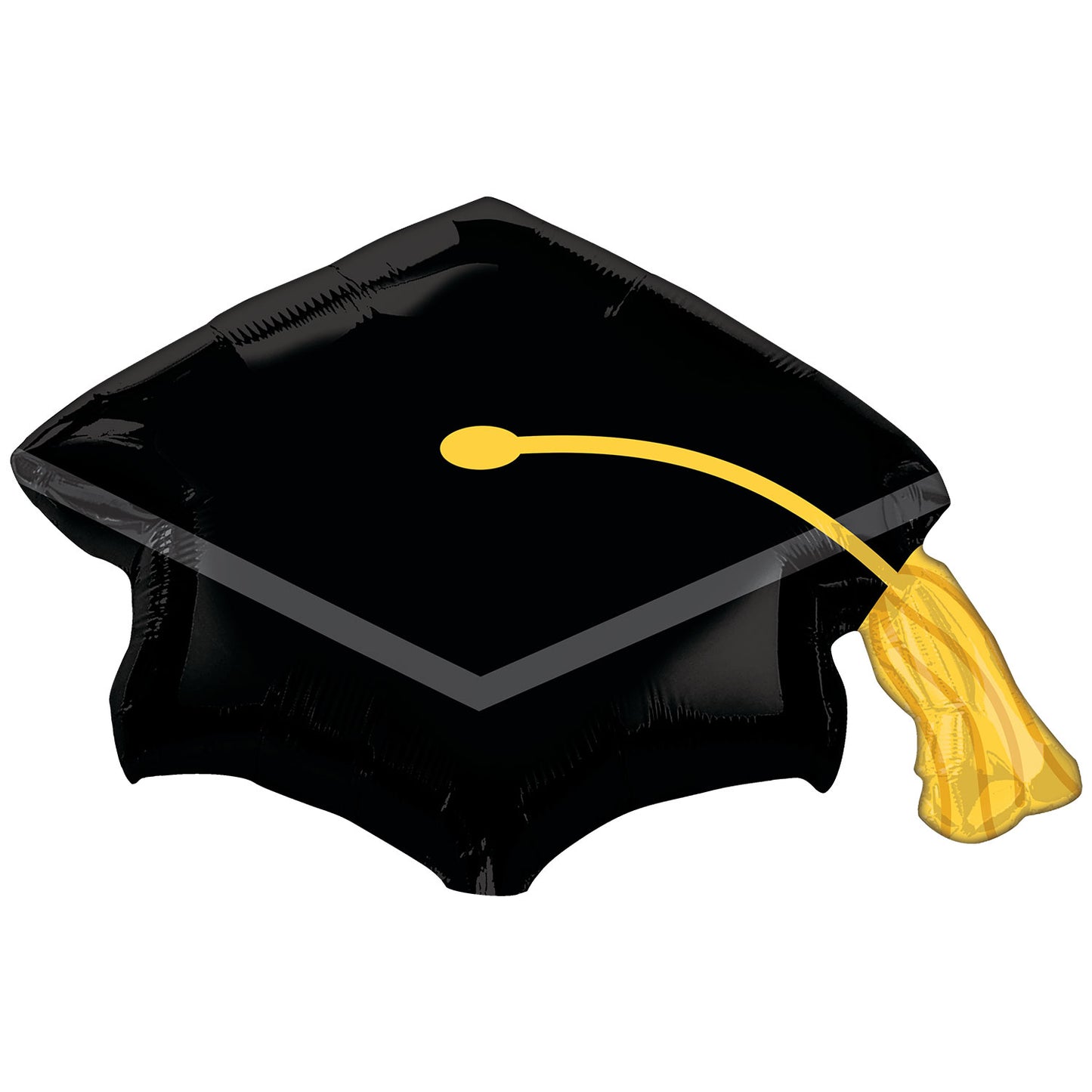 4445701 IP X5 - Black Grad Cap SuperShape Foil Balloons 31"/78cm w a 22"/55cm h P30 - 5 PC