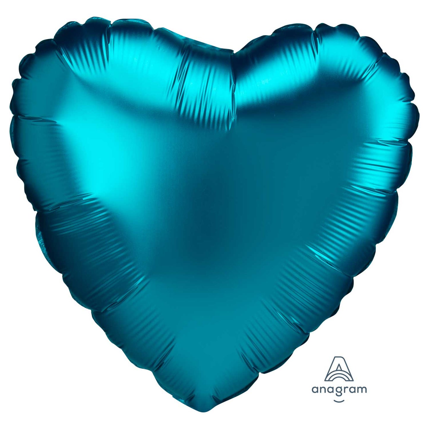 4188302 IP X10 - Anagram Satin Luxe Aqua Heart Standard Unpackaged Foil Balloons S15 - 10 PC
