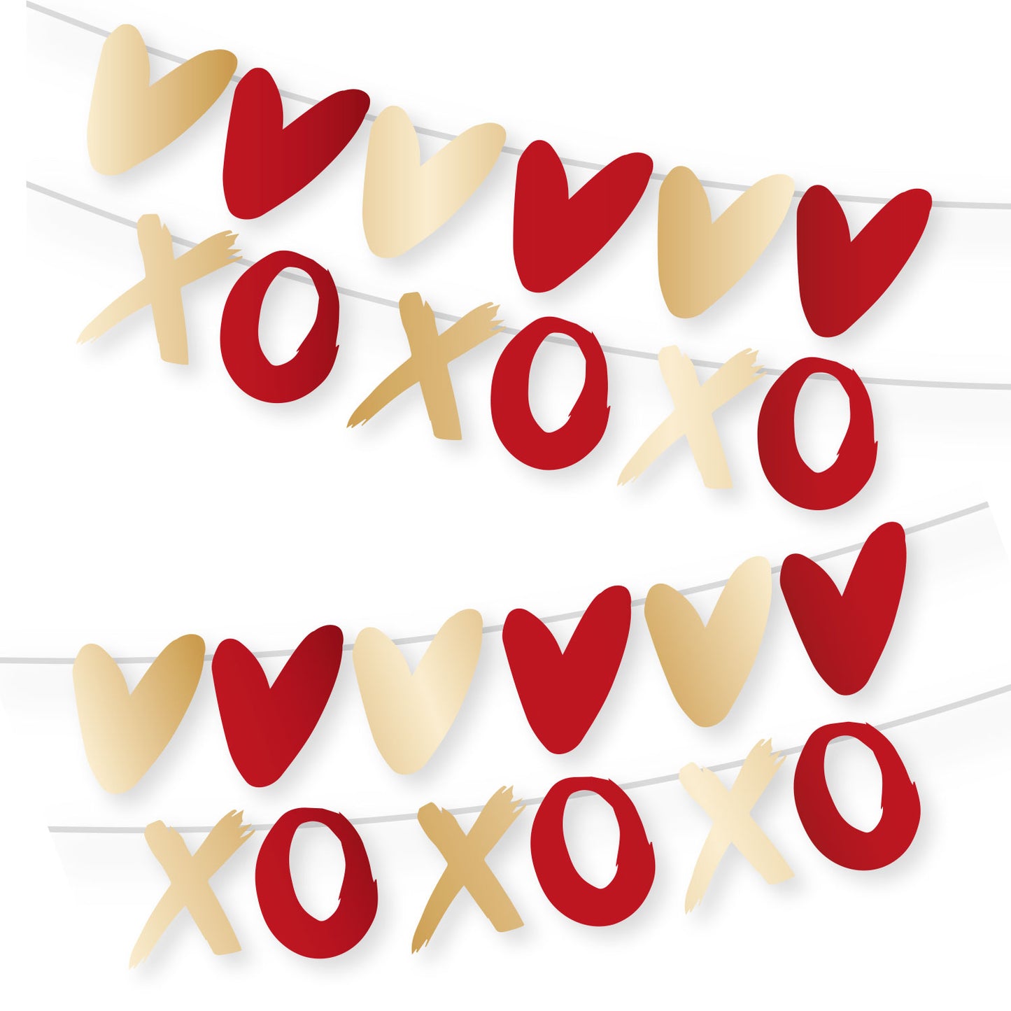 9908637 IP X6 - Valentines Hearts & XOXO Garlands 2m - 6 PKG/2