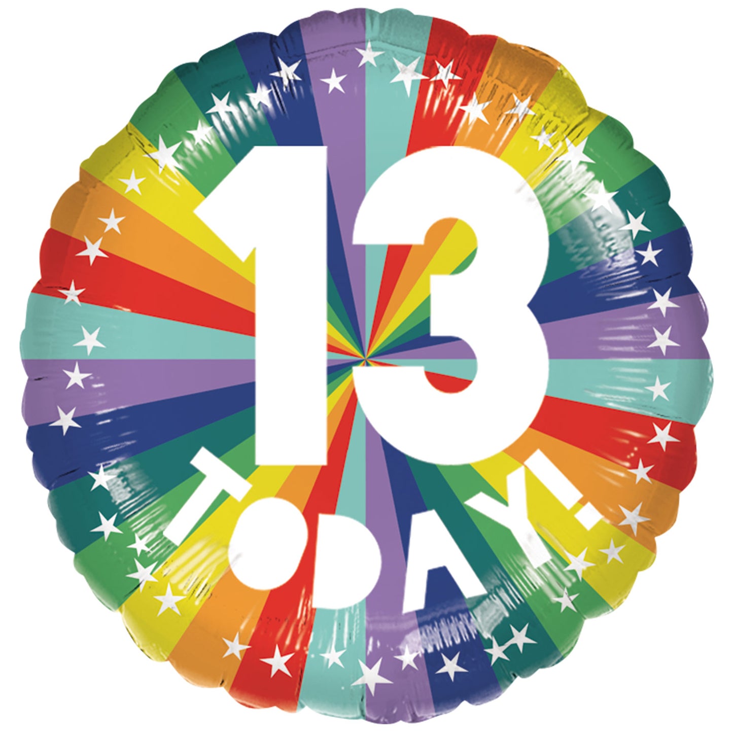9914496 IP X5 - 13th Birthday Bright Rainbow Standard Foil Balloons S40 - 5 PC