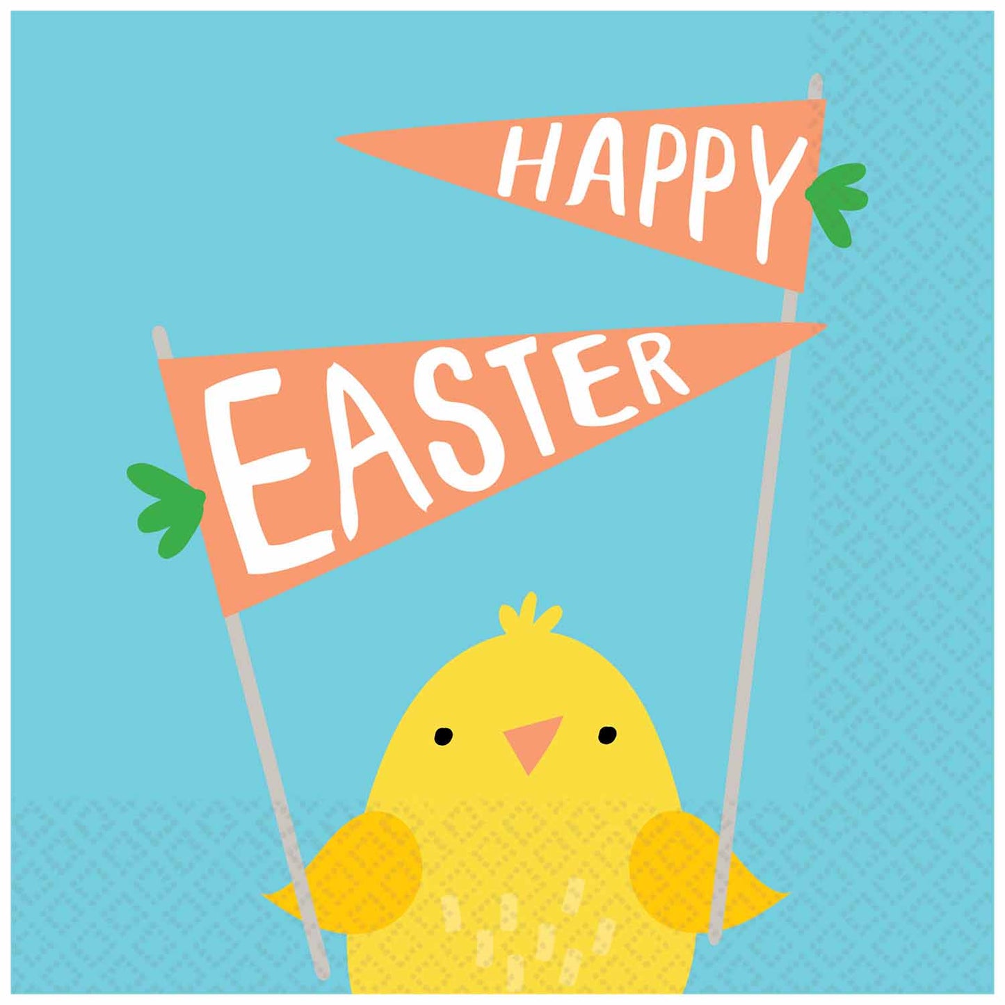 502273 IP X12 - Happy Easter Chick Beverage Napkins 25cm 12 PKG/16