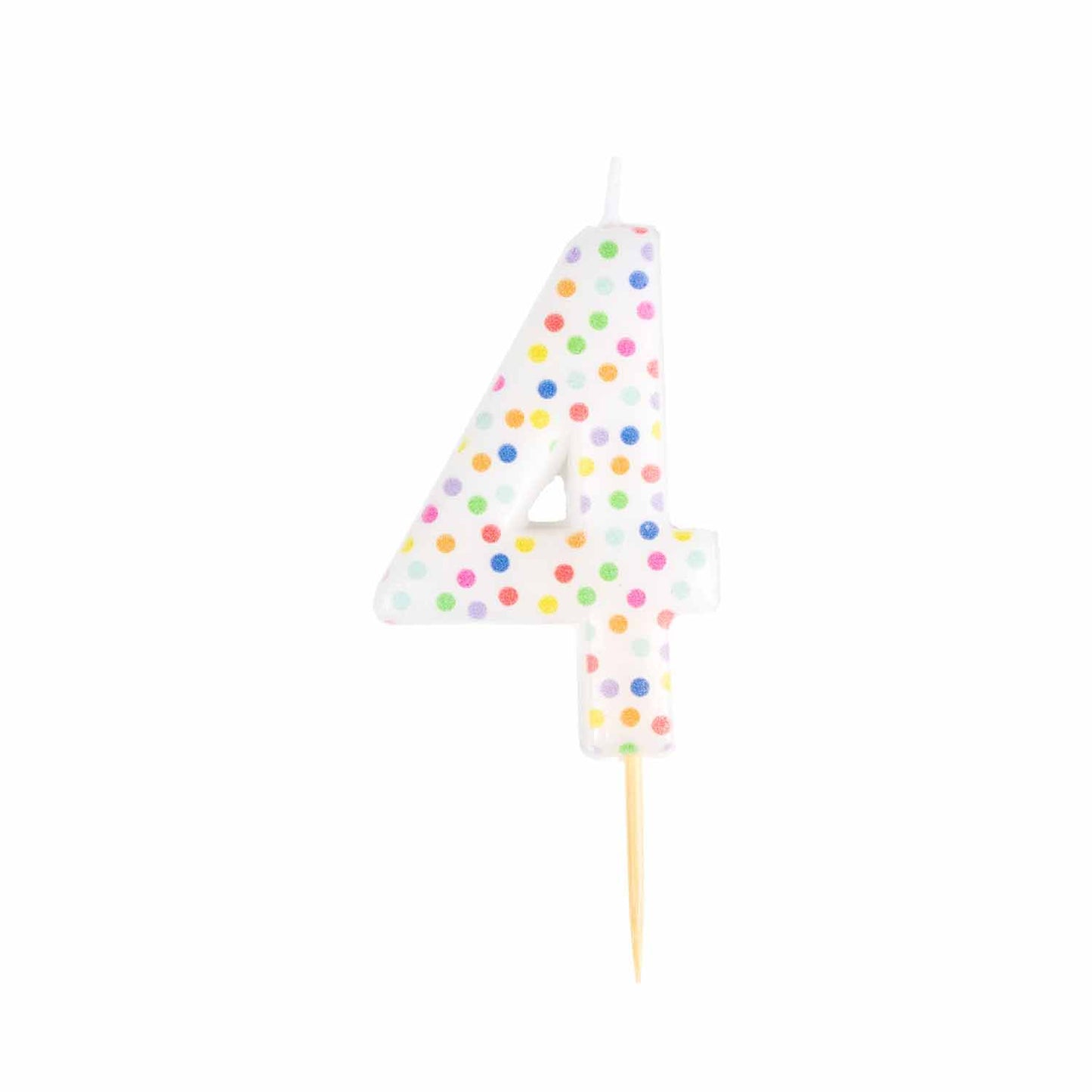 9911559 IP X12 - #4 Dots Finish Numerical Candles 6 cm - 12 PC