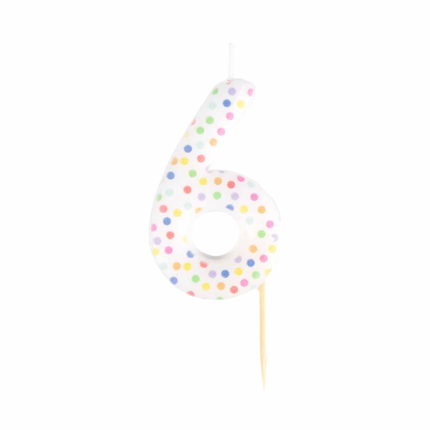 9911561 IP X12 - #6 Dots Finish Numerical Candles 6 cm - 12 PC