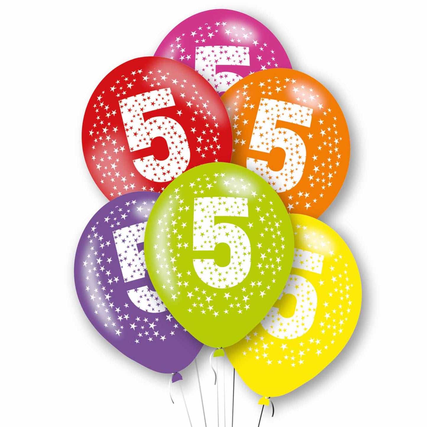 9912724 IP X10 - Age 5 Primary Mix Latex Balloons 11"/27.5cm - 10 PKG/6