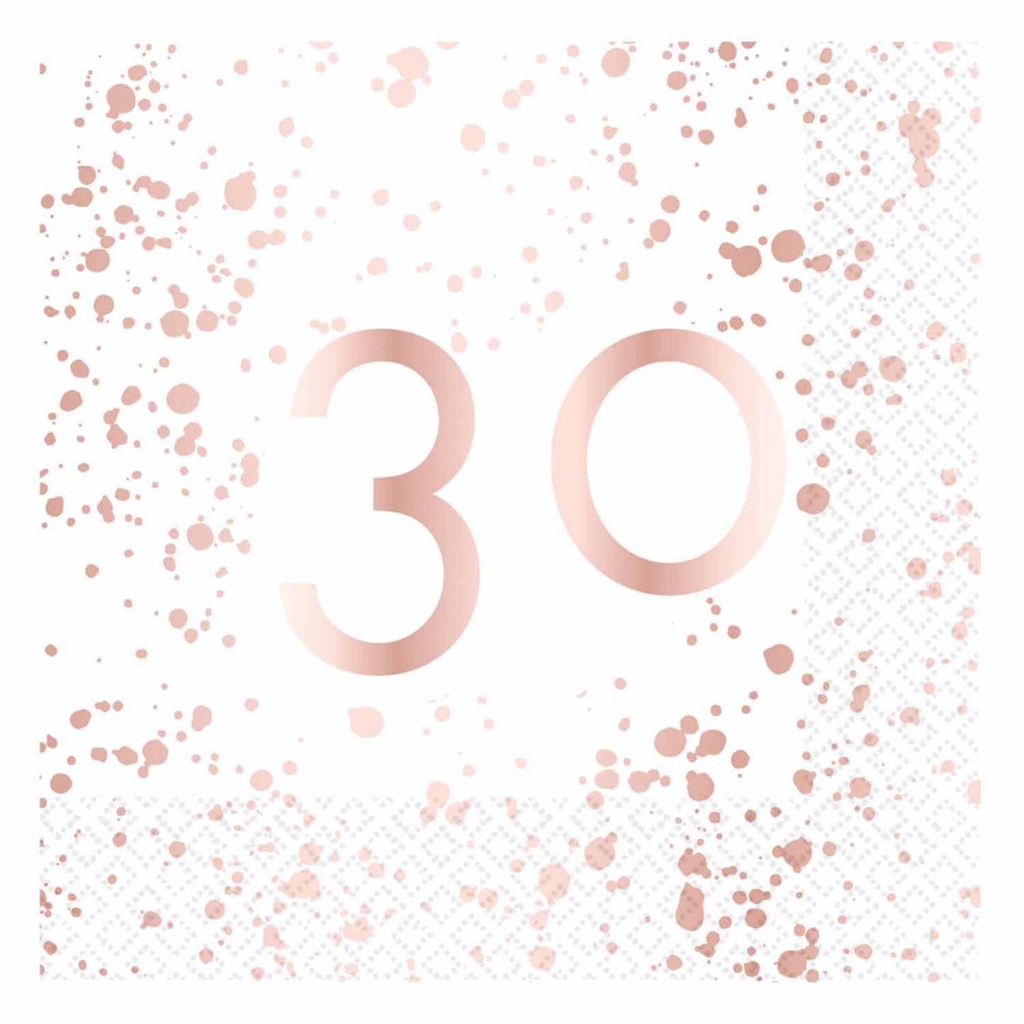 9913901 IP X6 - 30th Birthday Rose Gold Hot StampedLuncheon Napkins 33cm - 6 PKG/16