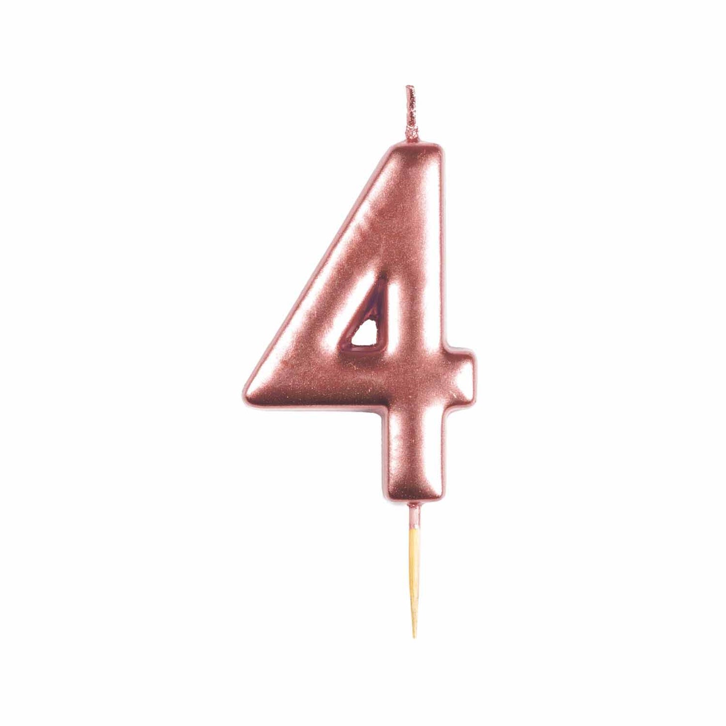 #4 Metallic Various Colours Finish Numerical Candles 6cm - 12 PC