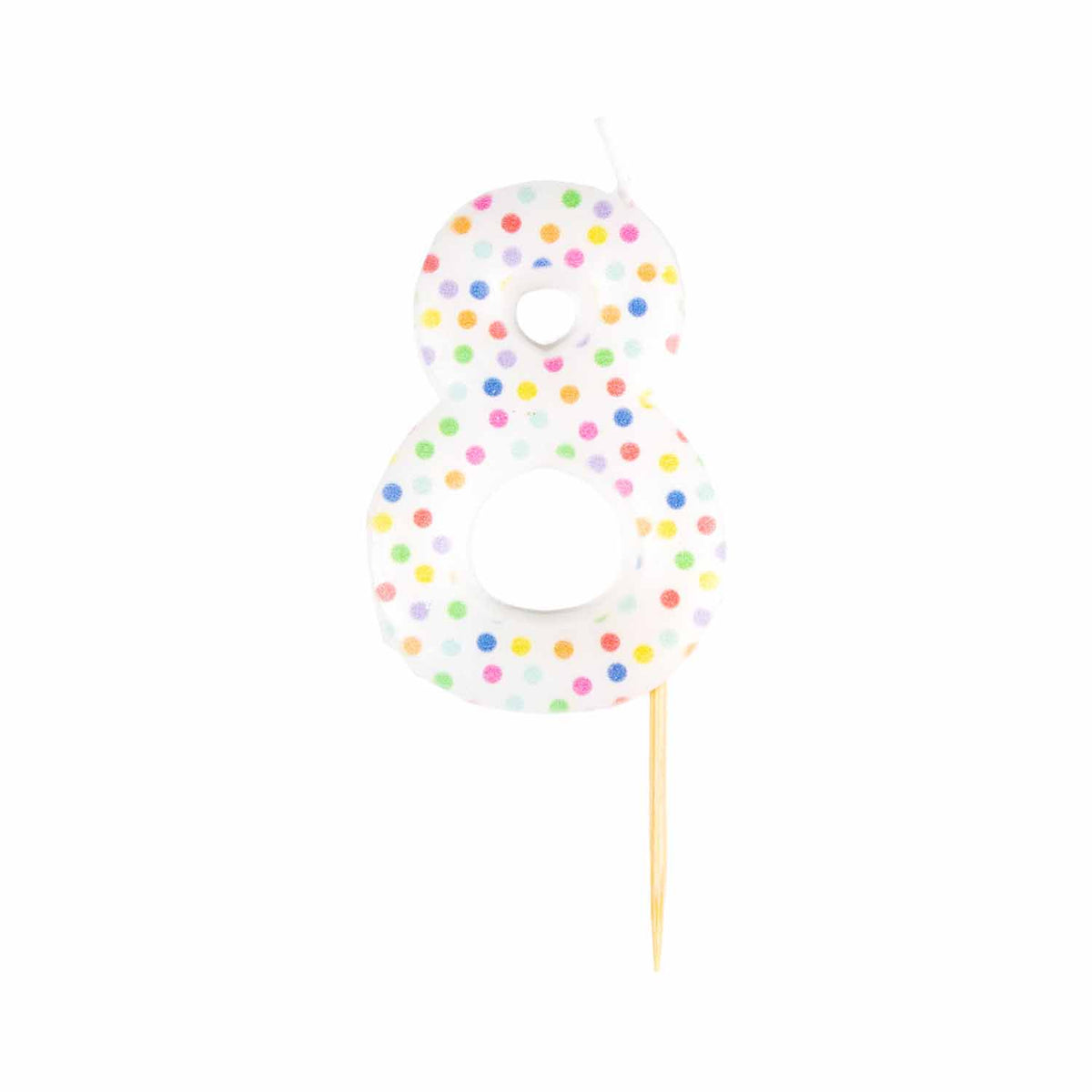9911563 IP X12 - #8 Dots Finish Numerical Candles 6 cm - 12 PC